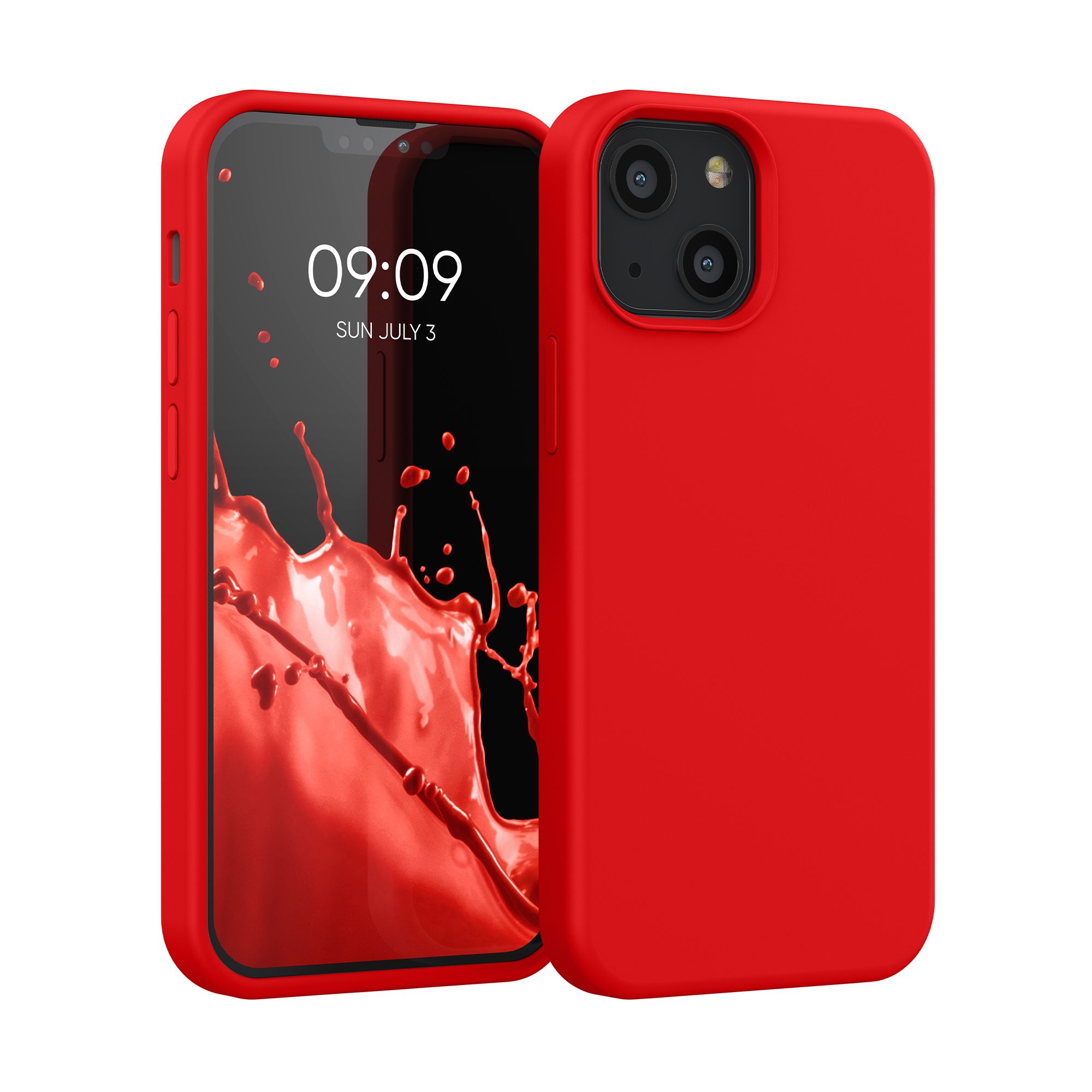 Kryt kwmobile soft-touch iPhone 13 mini červená