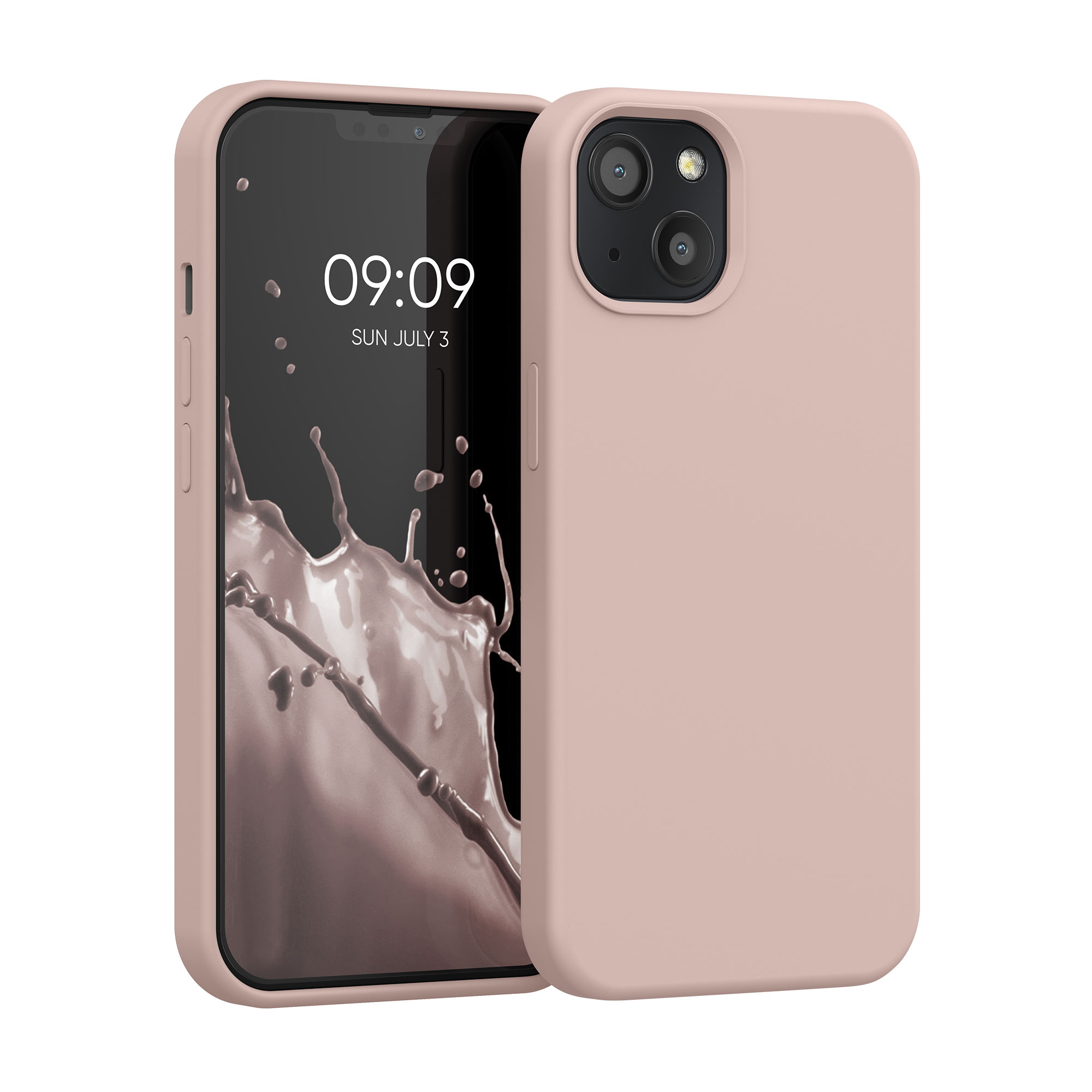 Silikonový kryt kwmobile pro iPhone 13 - pudrově růžová