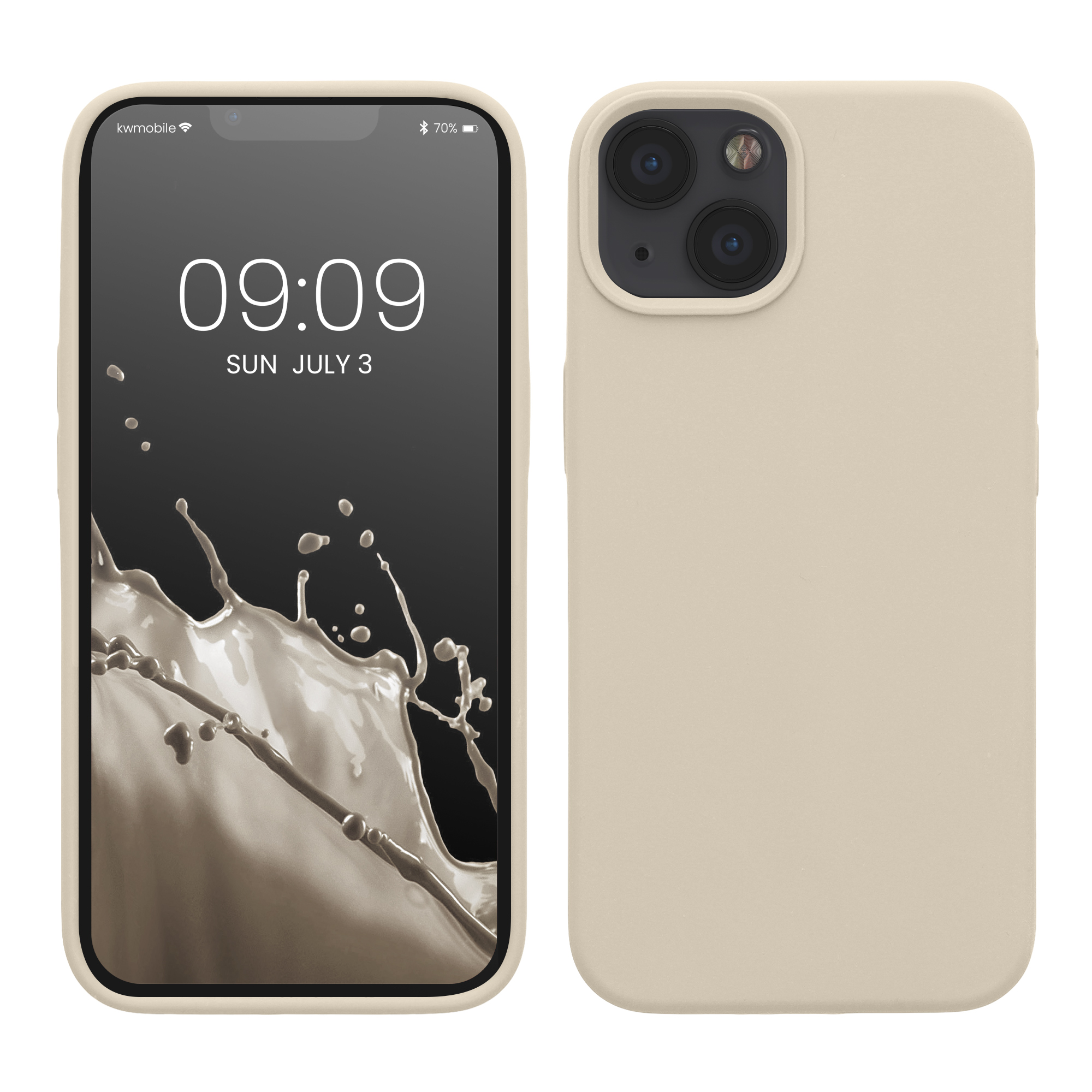 Silikonový kryt kwmobile pro iPhone 13 - krémová matná