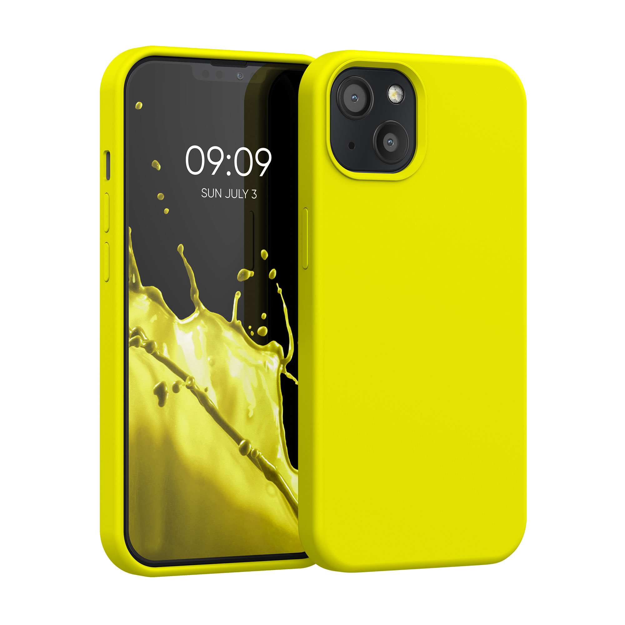 Silikonový kryt kwmobile pro iPhone 13 - citronově žlutá
