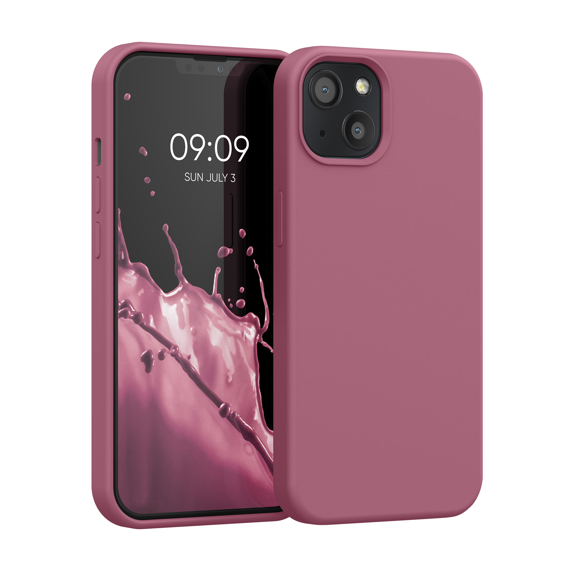 Silikonový kryt kwmobile pro iPhone 13 - tmavě růžová