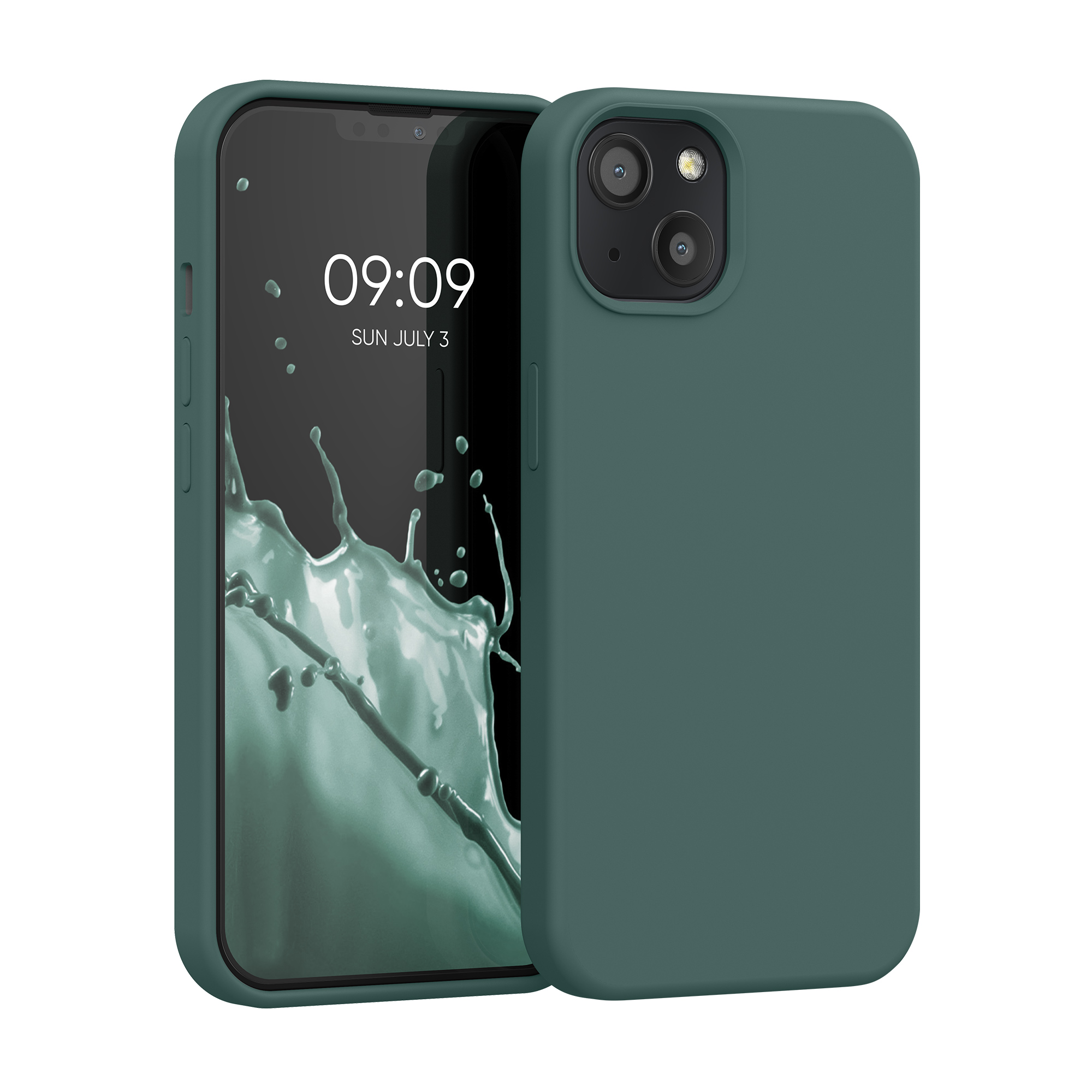 Silikonový kryt kwmobile pro iPhone 13 - modrozelená