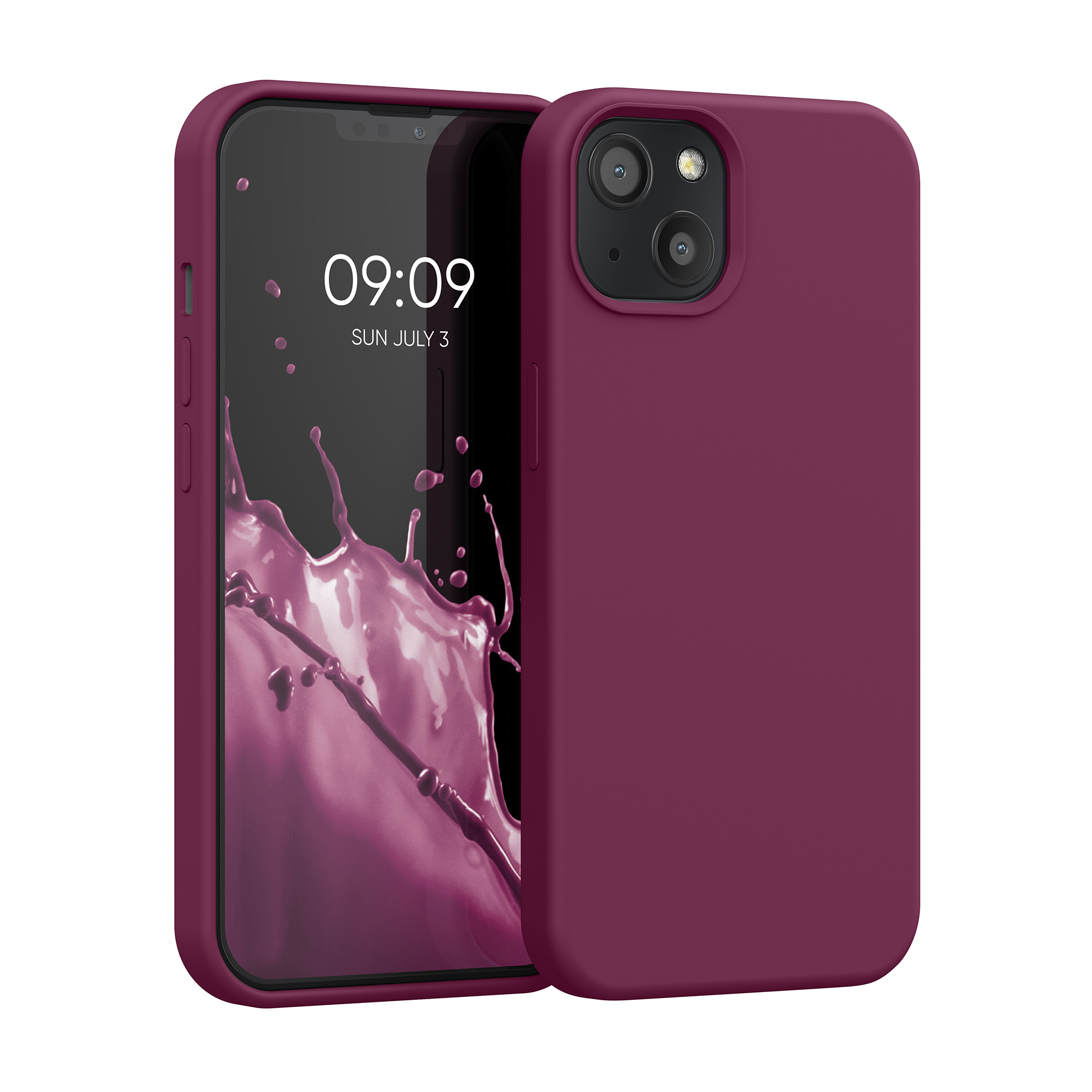 Silikonový kryt kwmobile pro iPhone 13 - purpurová magenta