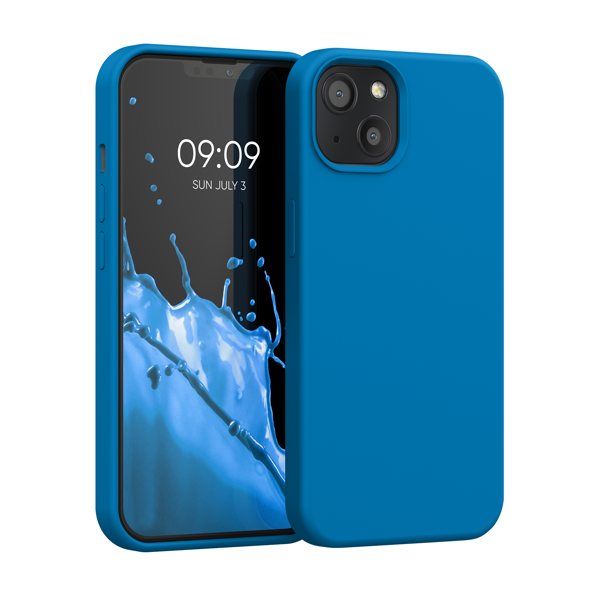 Silikonový kryt kwmobile pro iPhone 13 - modrý útes
