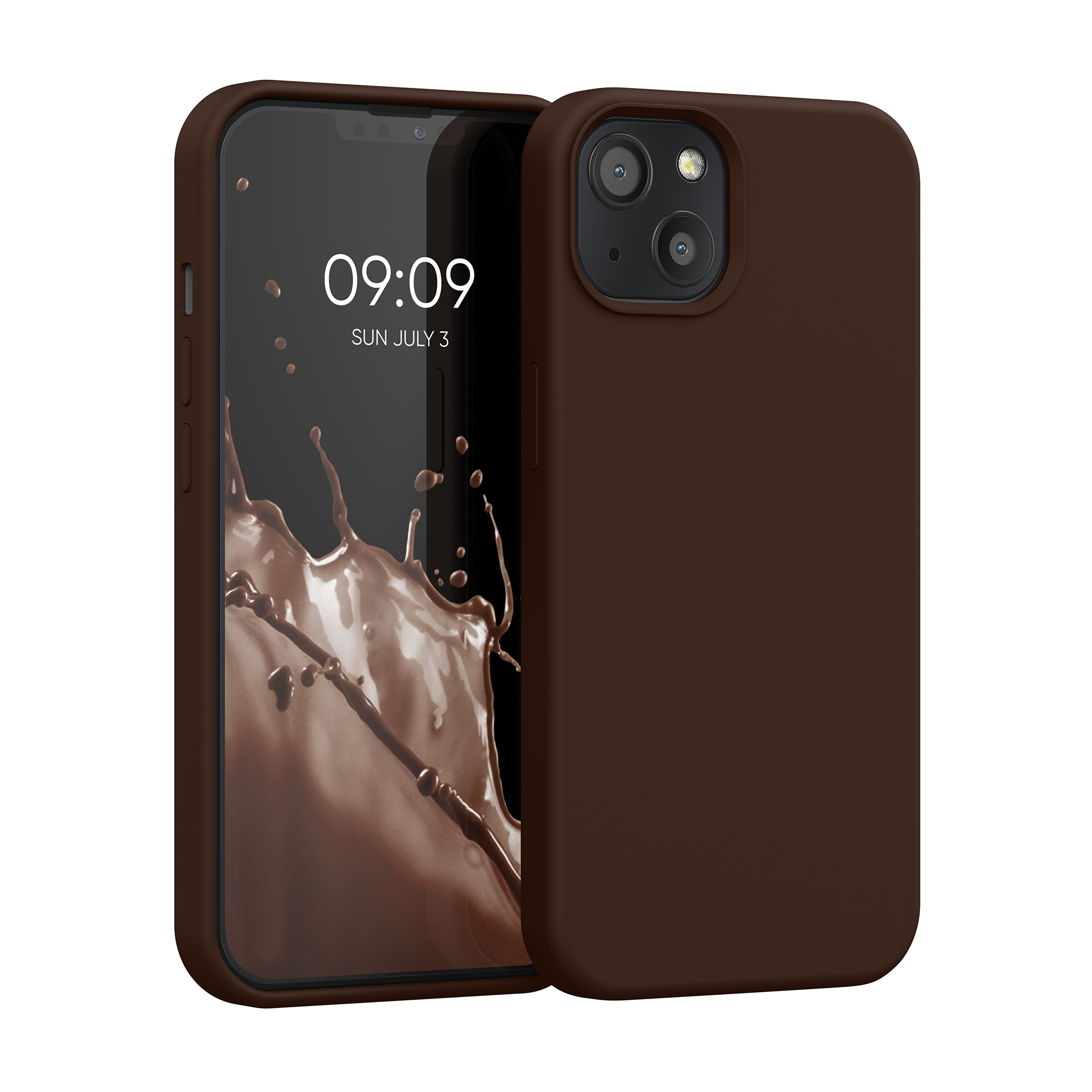 Silikonový kryt kwmobile pro iPhone 13 - čokoládová