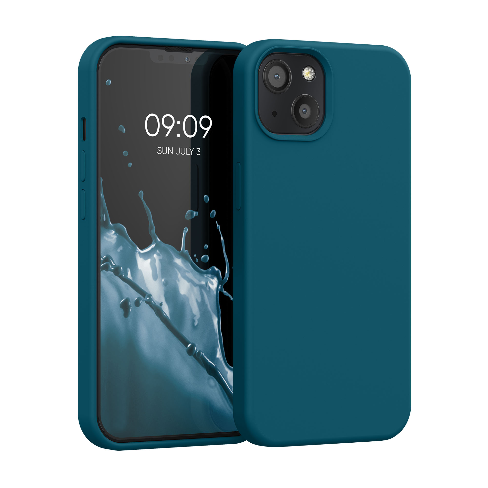Pouzdro pro Apple iPhone 13 kwmobile silikonové - matná petrolejová
