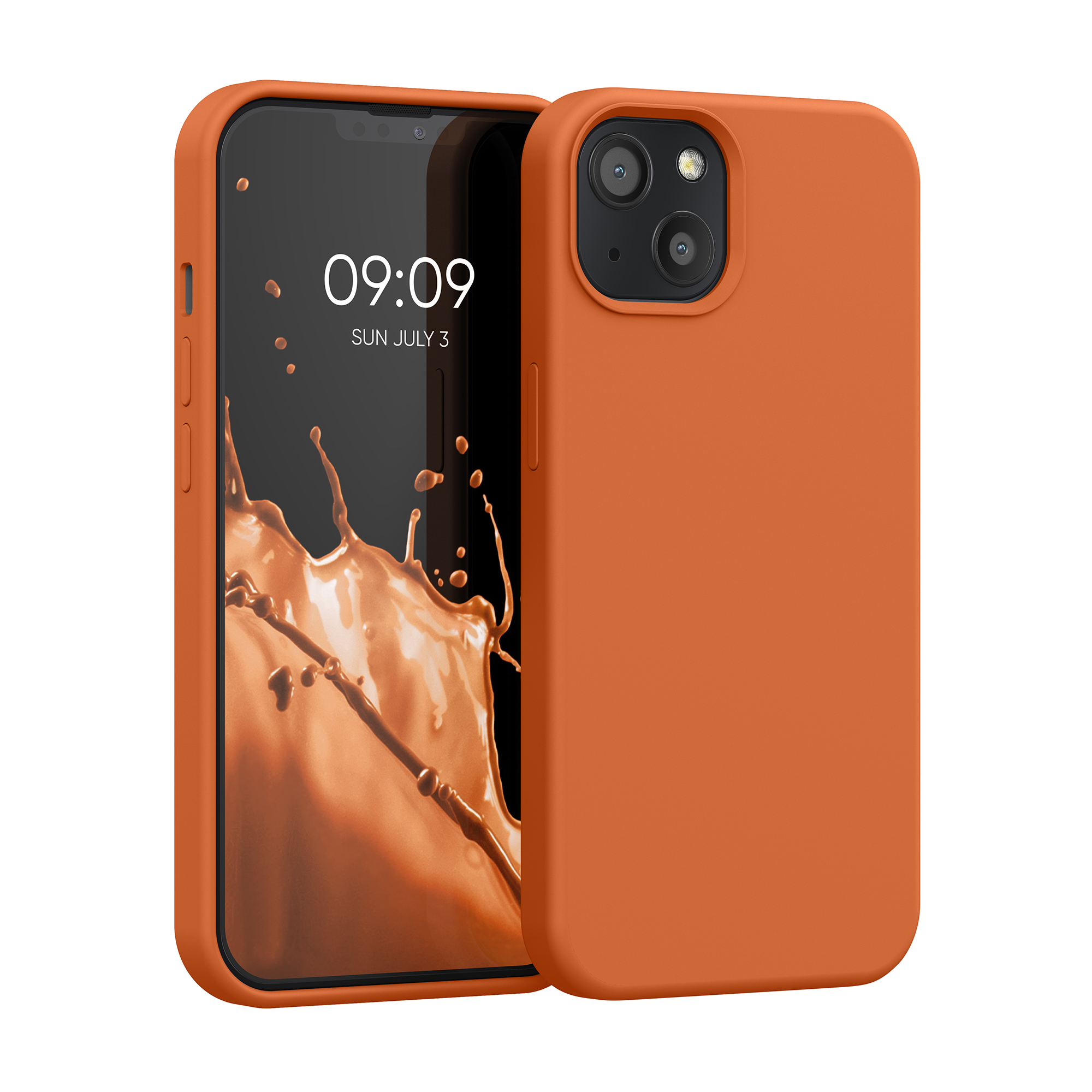 Pouzdro pro Apple iPhone 13 kwmobile silikonové - teplá meruňková