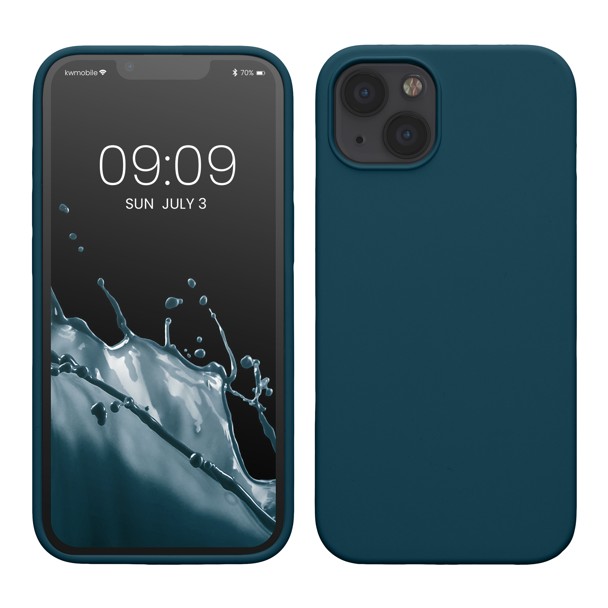 Silikonový kryt kwmobile pro iPhone 13 - petrolejová