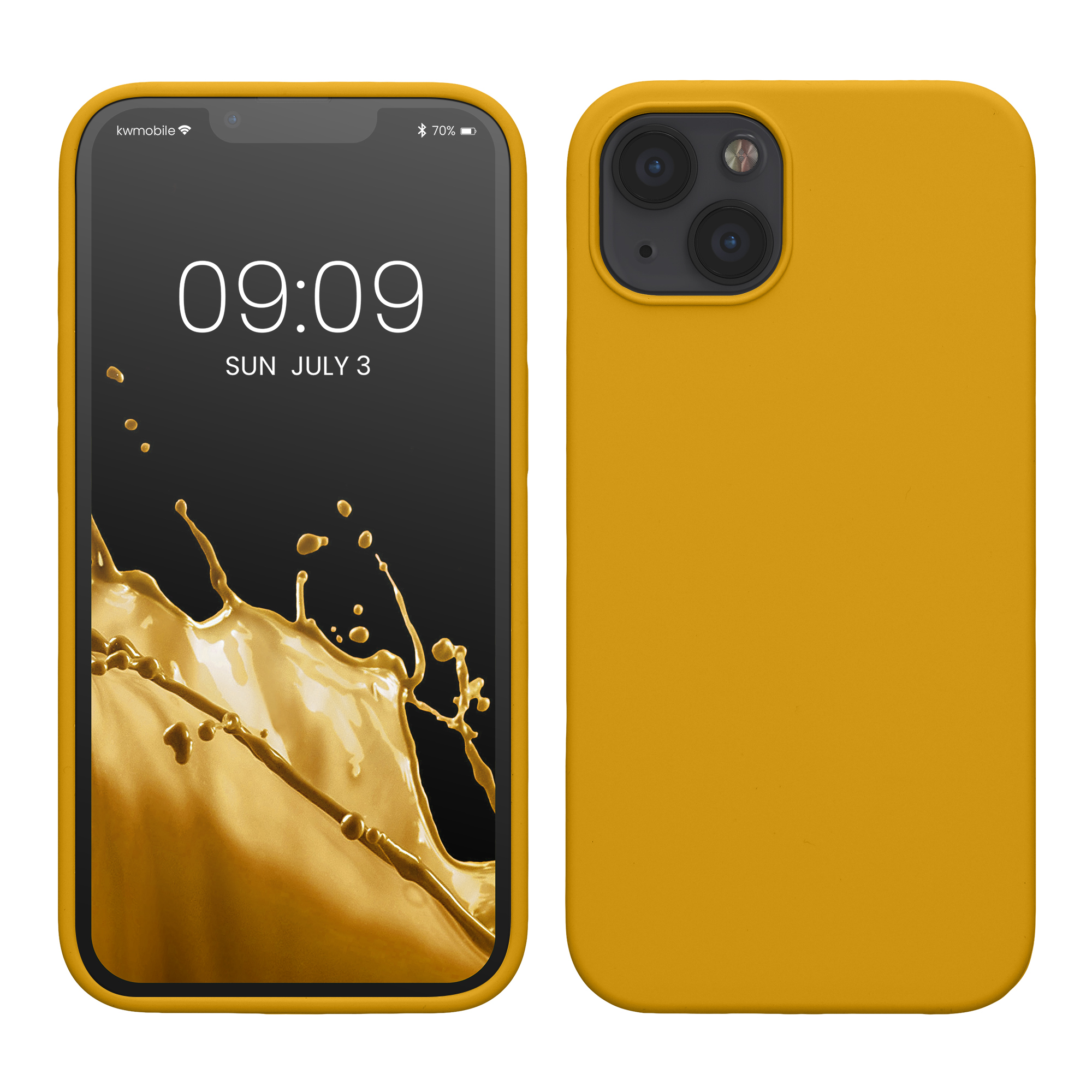 Silikonový kryt kwmobile pro iPhone 13 - medově žlutá