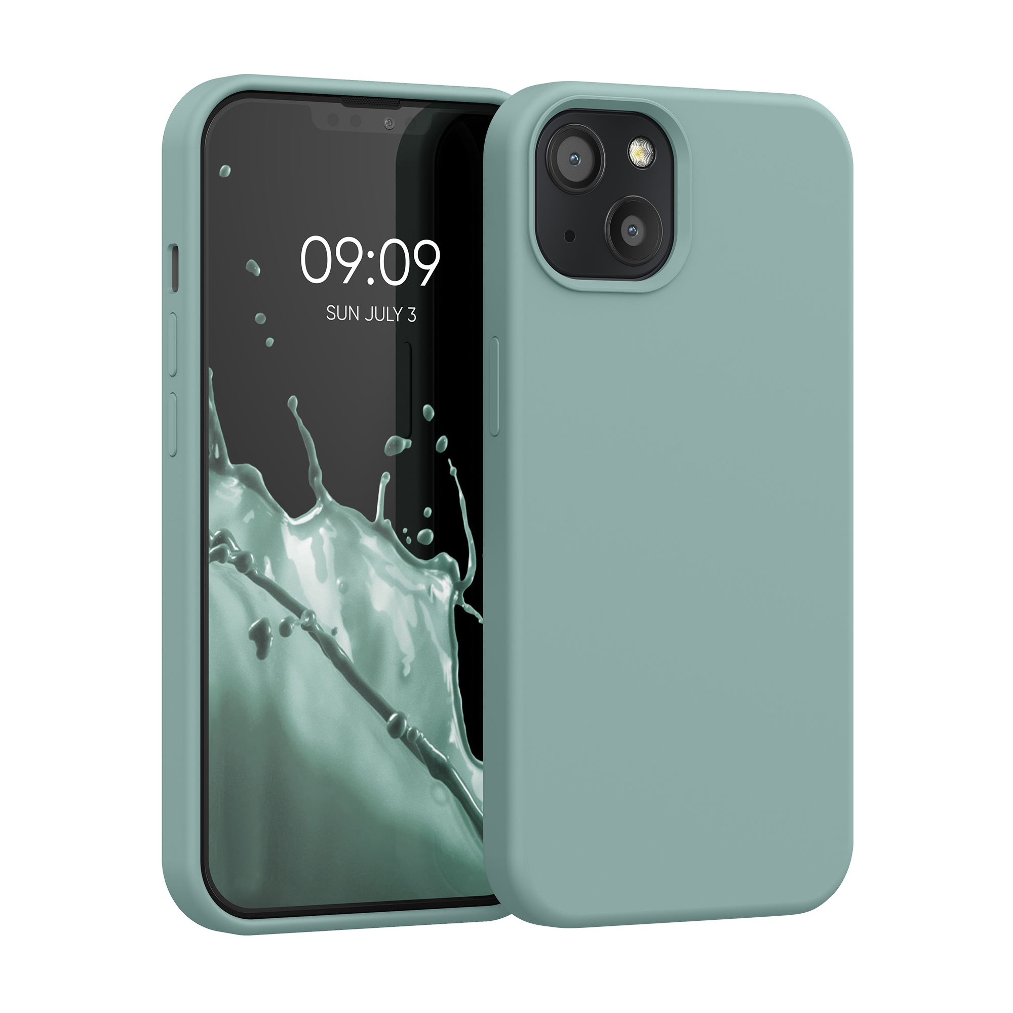 Silikonový kryt kwmobile pro iPhone 13 - mintová
