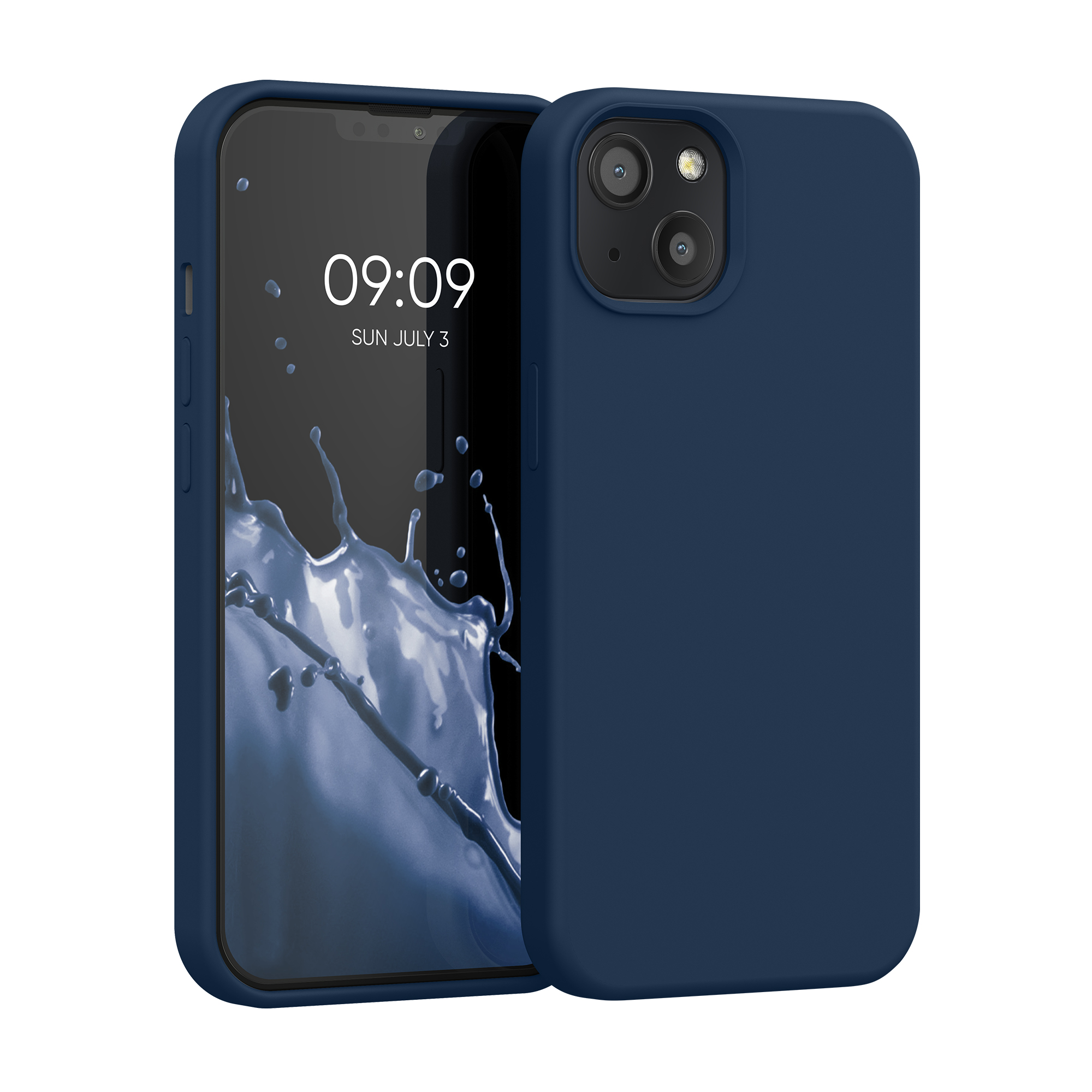 Pouzdro pro Apple iPhone 13 kwmobile silikonové - tmavě modrá