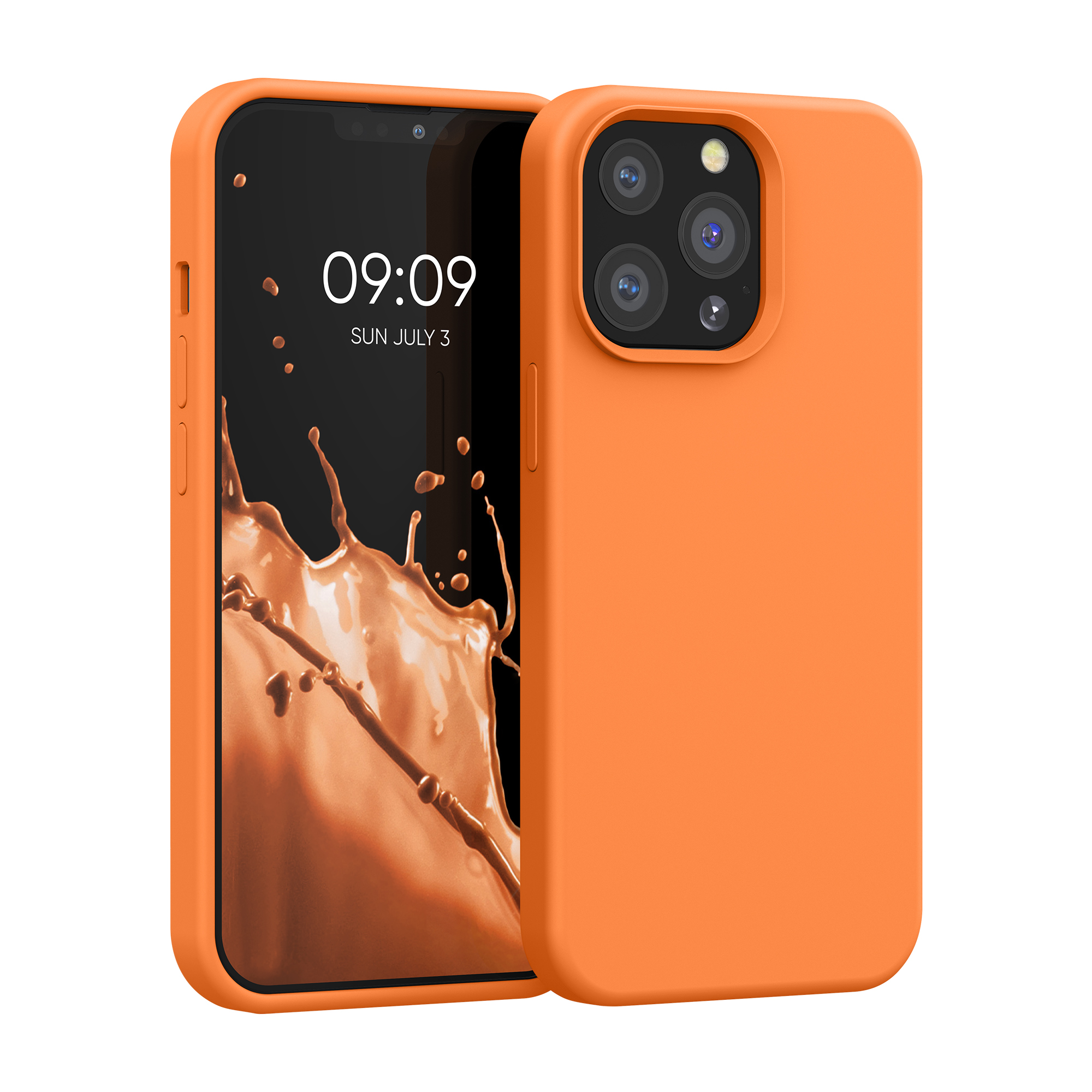 Kryt kwmobile soft-touch iPhone 13 Pro oranžová