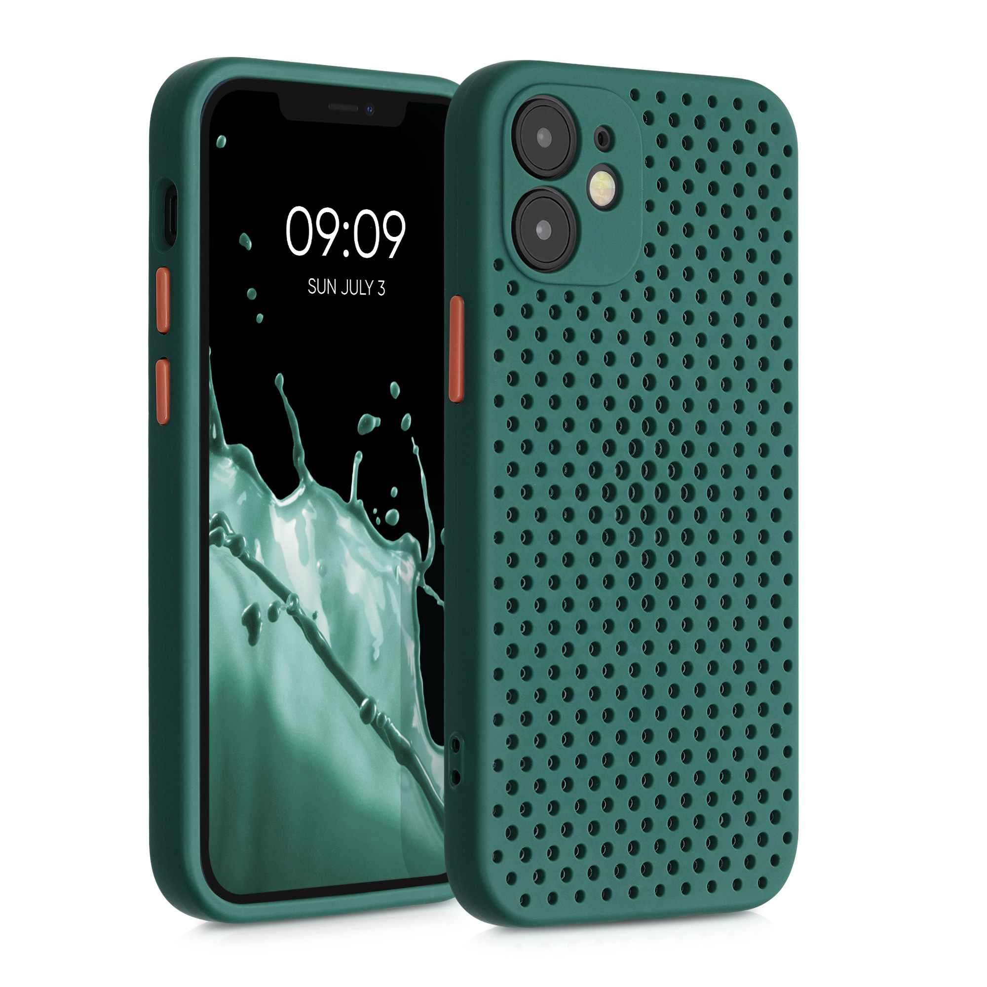 Kryt s odvodem tepla kwmobile pro iPhone 12 mini - tmavě zelená