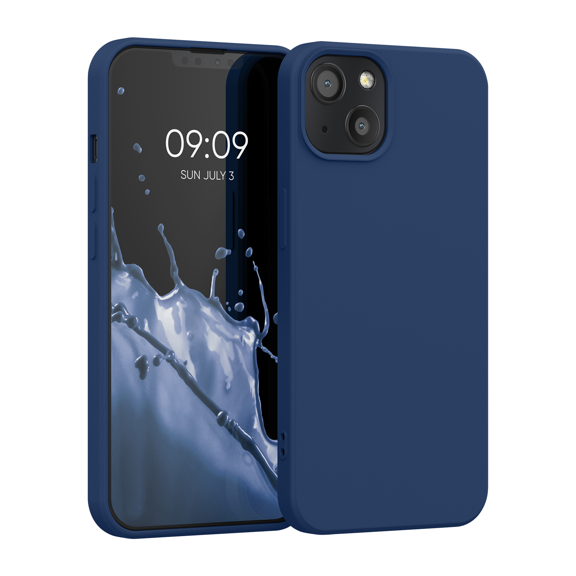 Silikonový kryt kwmobile pro iPhone 13 - námořnická modrá