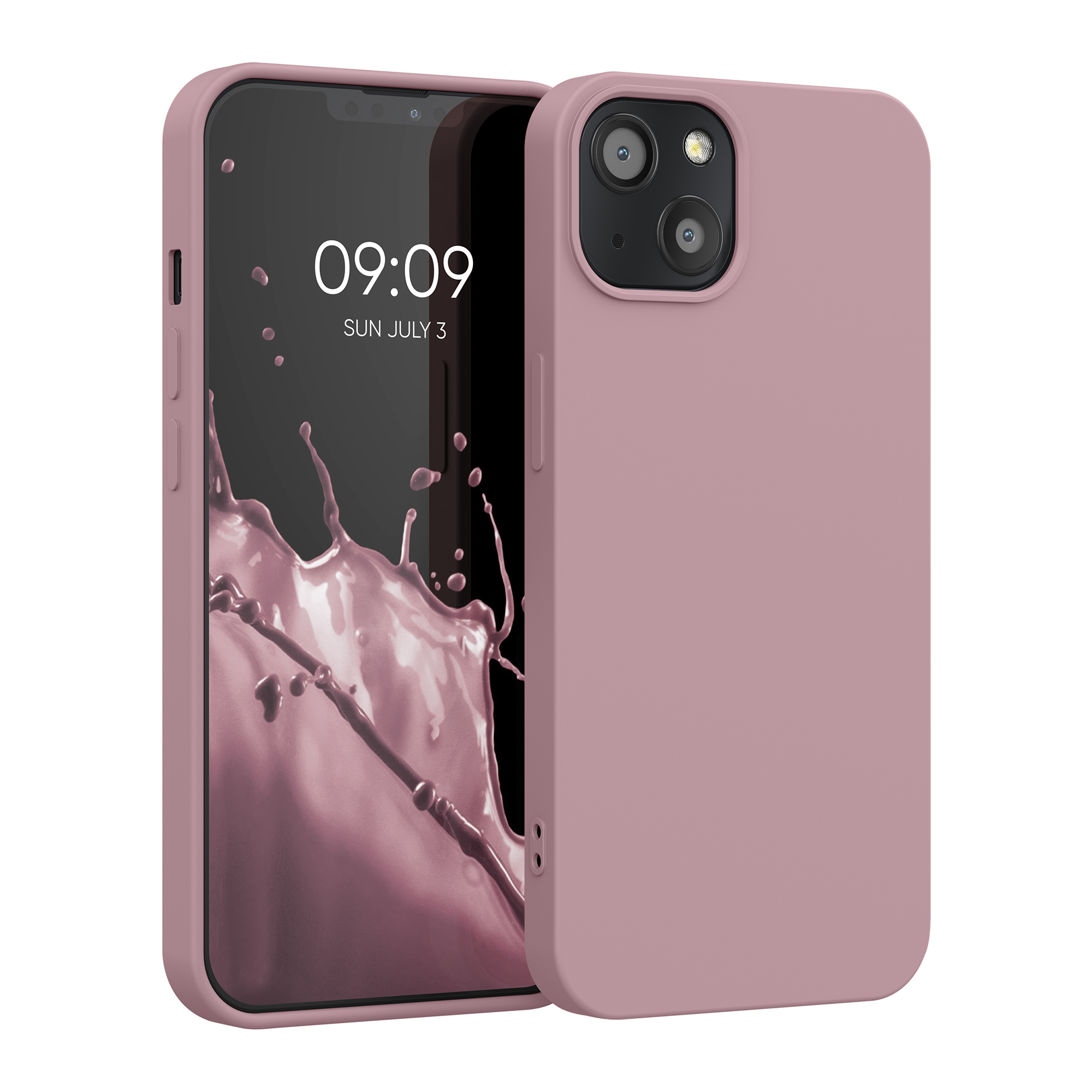 Silikonový kryt kwmobile pro iPhone 13 - zimní růžová