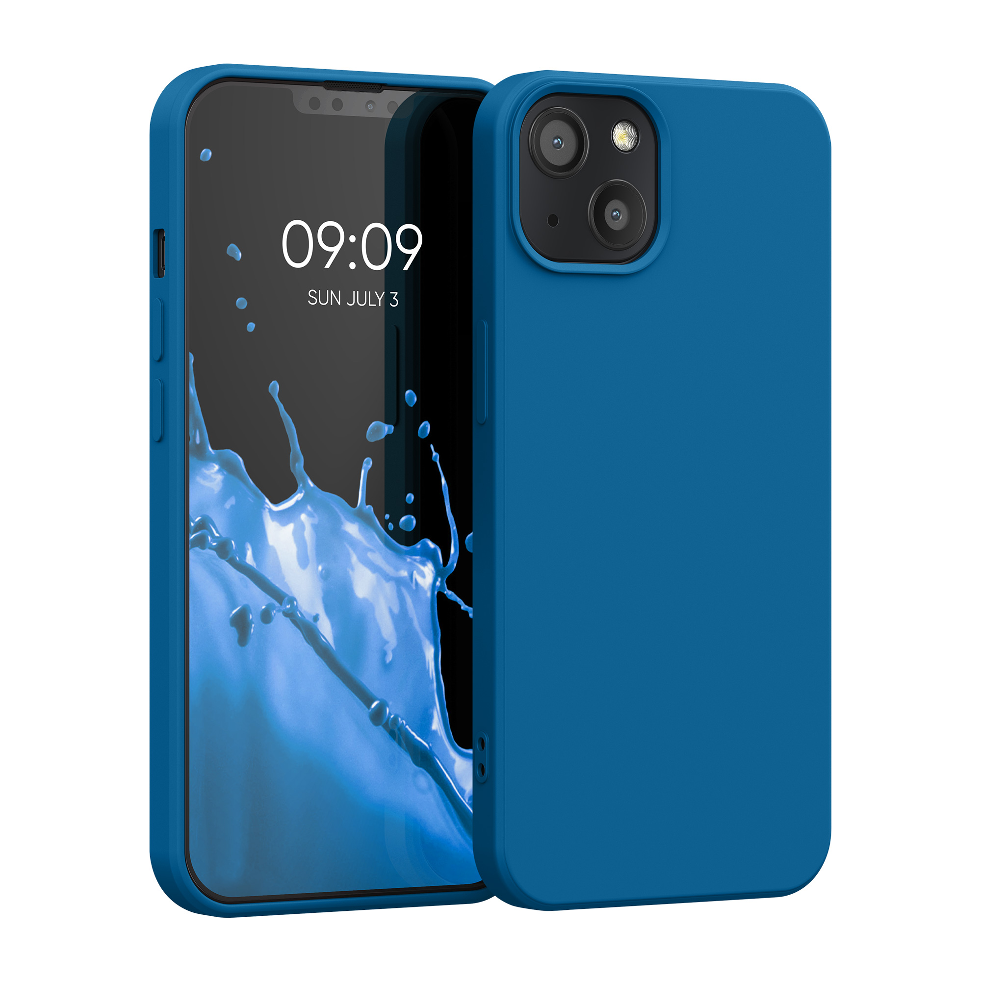 Silikonový kryt kwmobile pro iPhone 13 - modrý útes