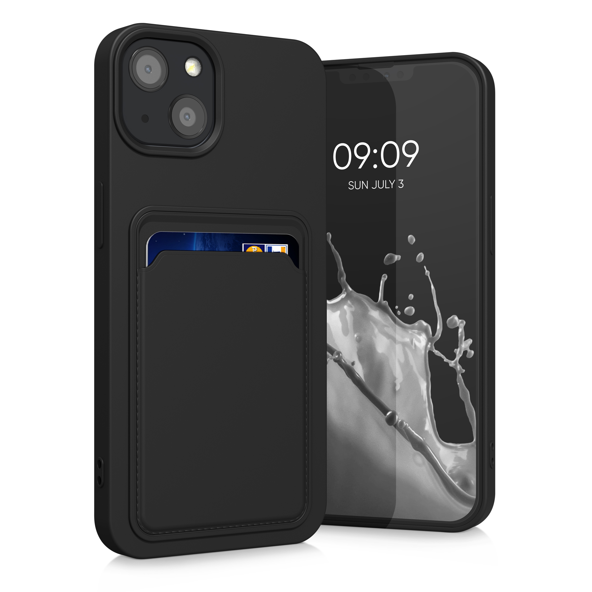 Kryt s přihrádkou kwmobile pro iPhone 13 - černá