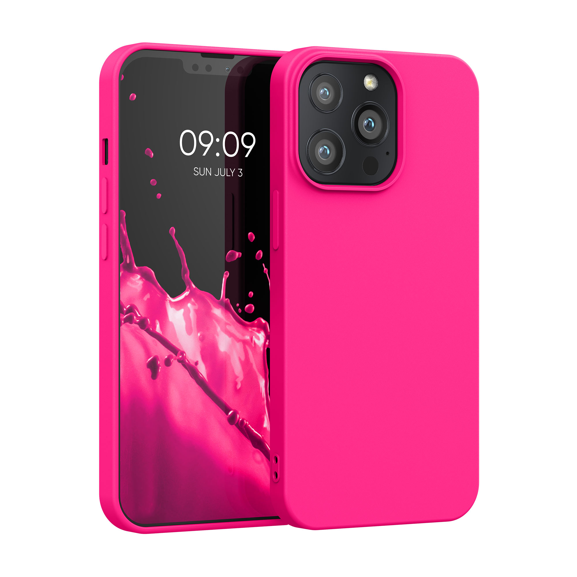 Kryt kwmobile slim iPhone 13 Pro neonově růžová