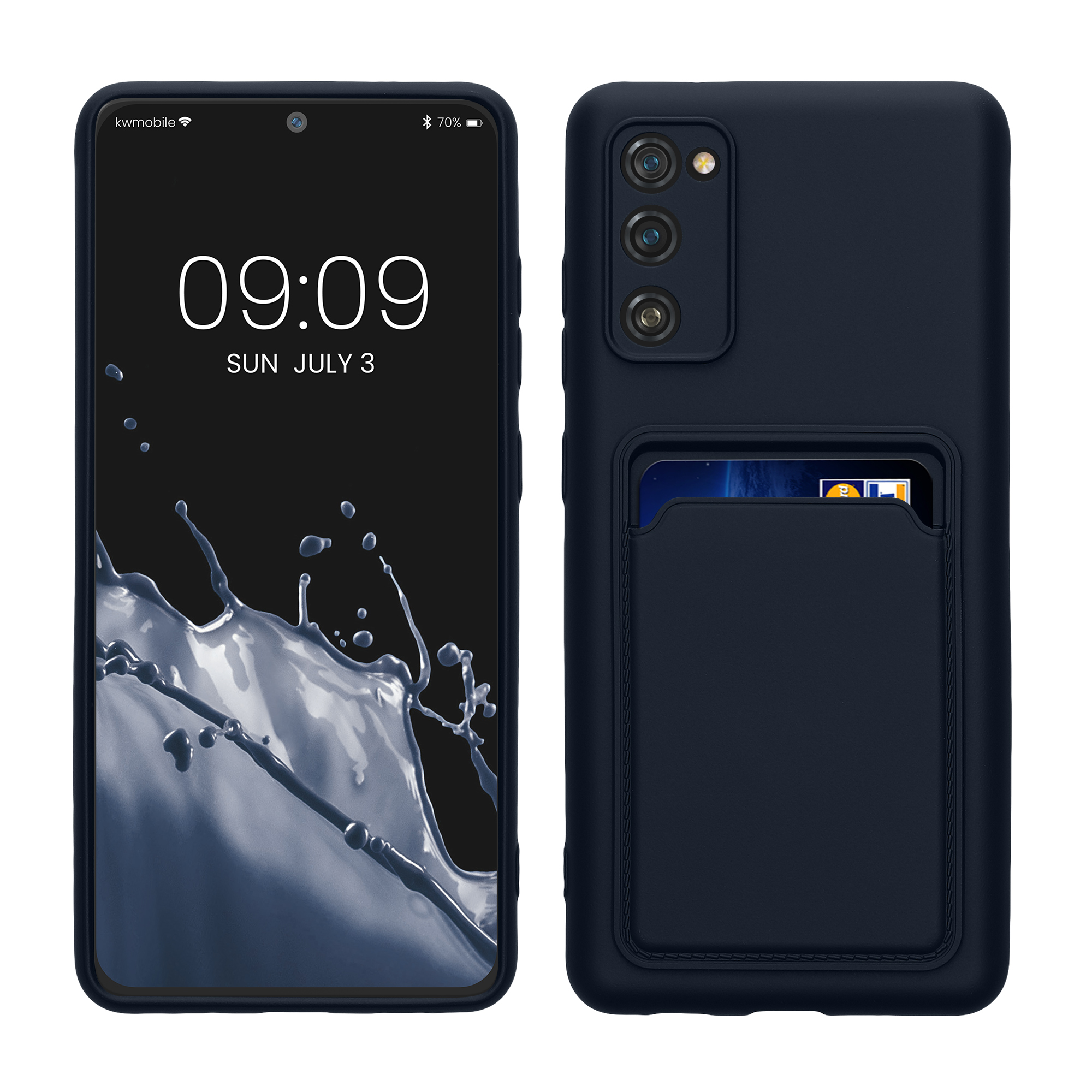 Kryt na mobil Samsung Galaxy S20 FE kwmobile Card Holder tmavě modrý