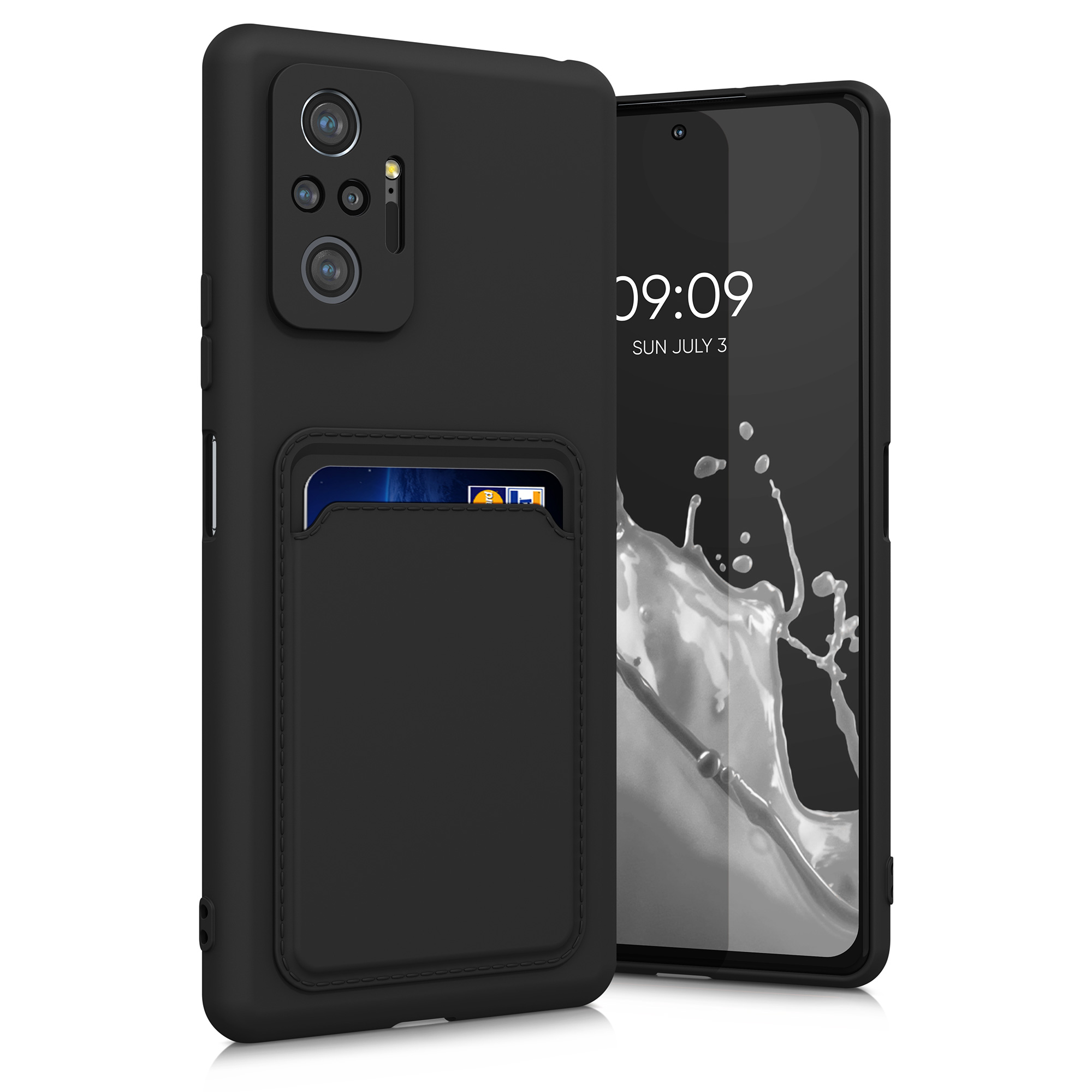 Kryt Xiaomi Redmi Note 10 Pro přihrádka karta TPU černá matná kwmobile