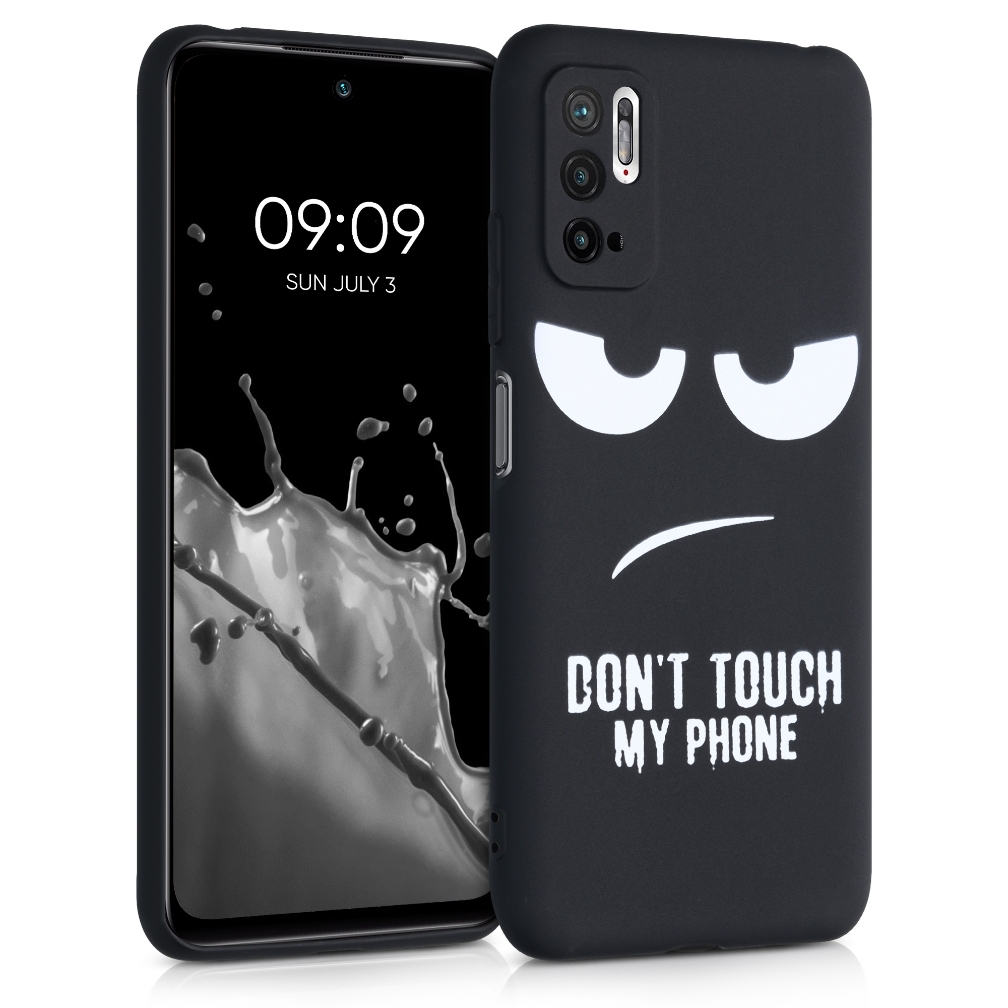 Kryt Xiaomi Redmi Note 10 5G Don't Touch TPU bílá/černá kwmobile