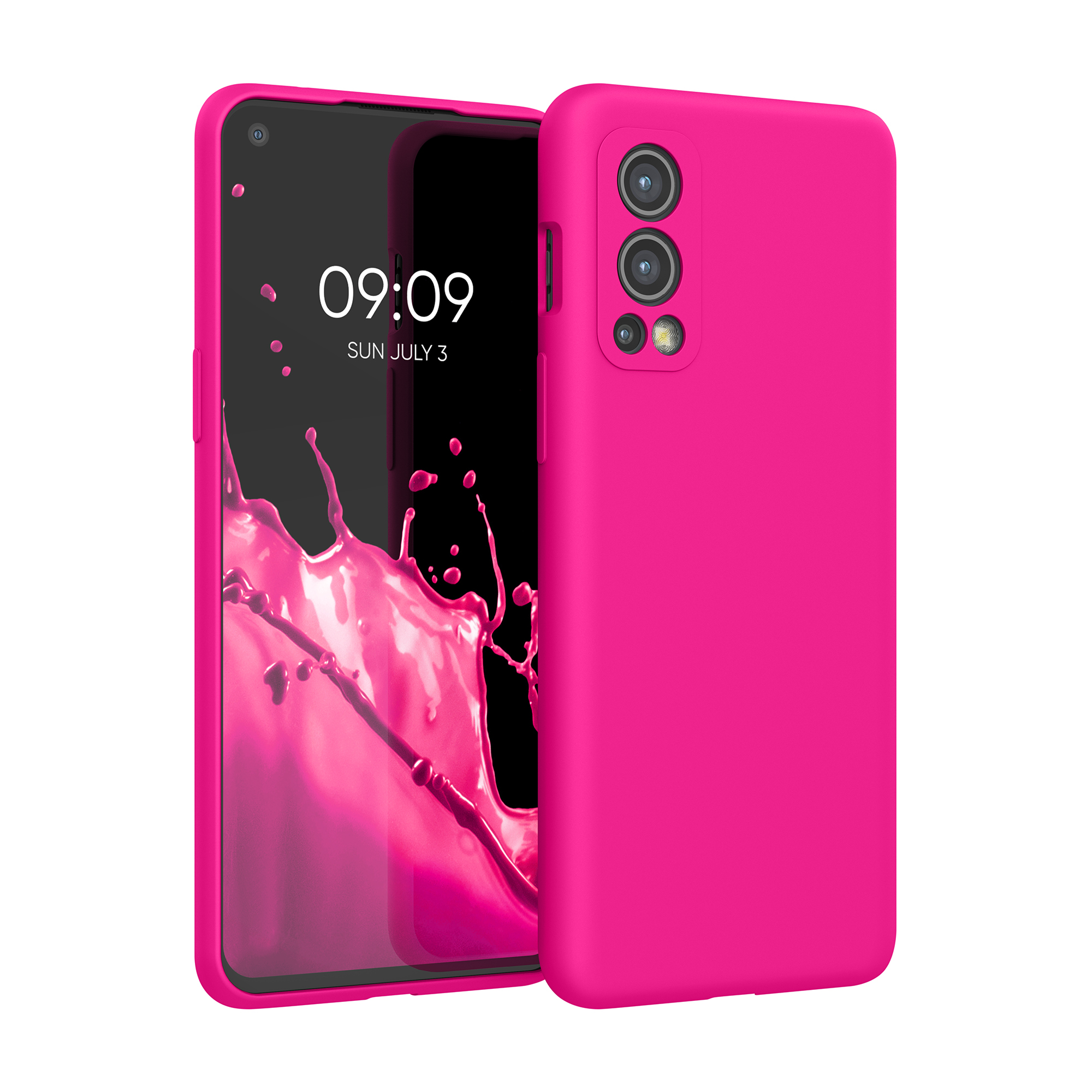 Kwmobile Silikonový kryt OnePlus Nord 2 5G neonově růžová