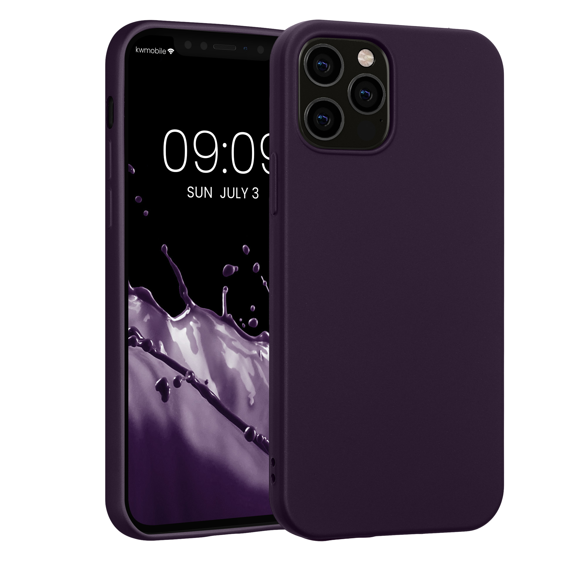 Metalický kryt kwmobile pro iPhone 12 / iPhone 12 Pro - metalická berry