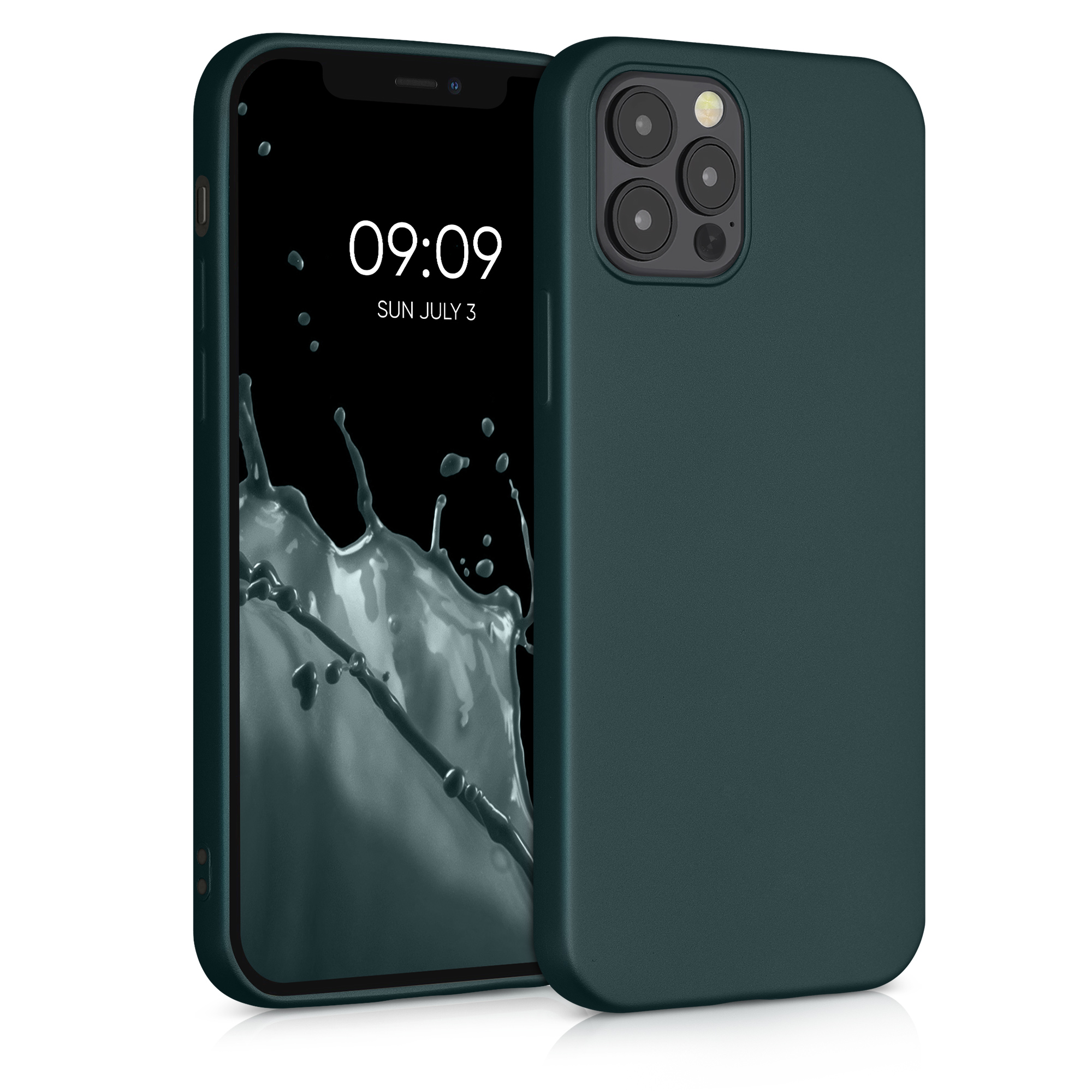 Metalický kryt kwmobile pro iPhone 12 / iPhone 12 Pro - metalická tyrkysová