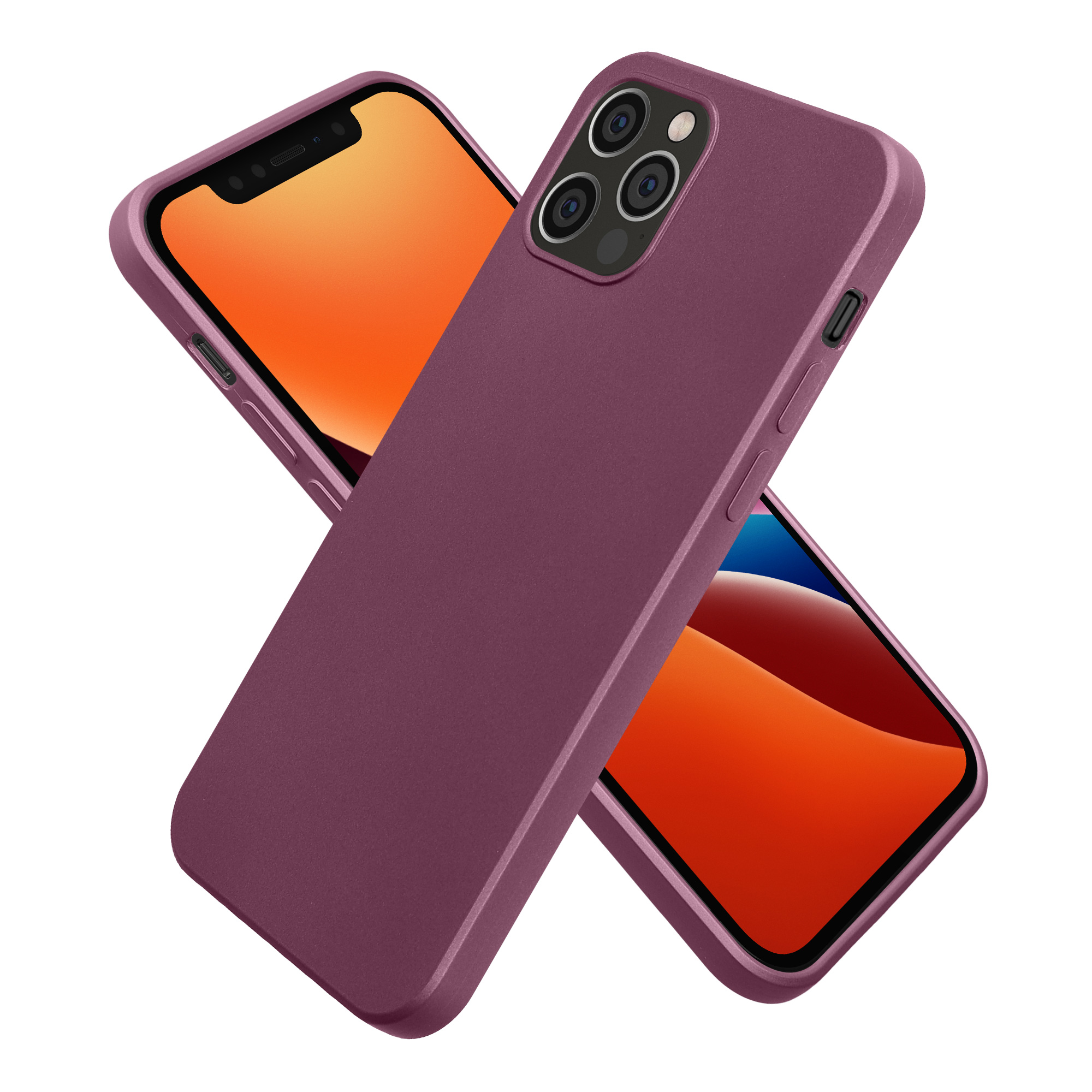 Pouzdro pro Apple iPhone 12 / iPhone 12 Pro kwmobile tenké metalické silikonové - metalická levandulová