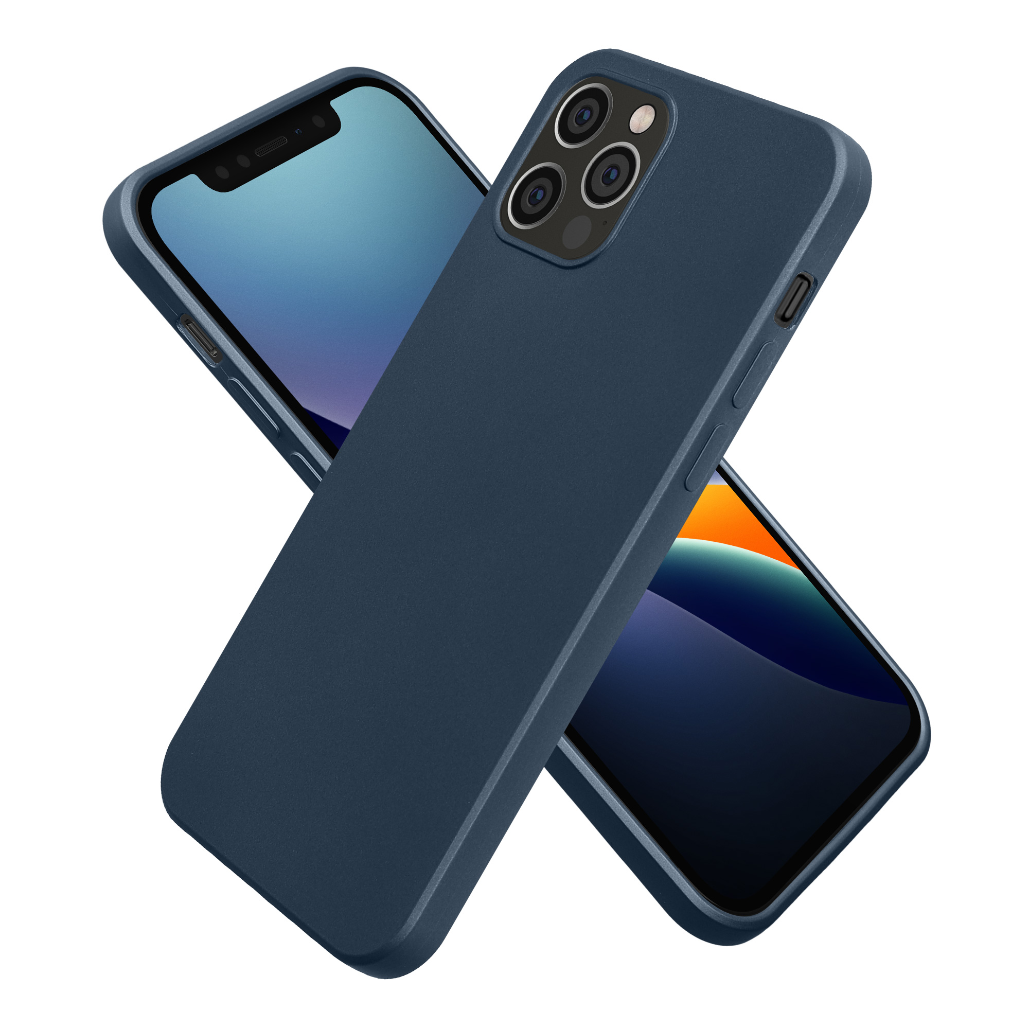 Pouzdro pro Apple iPhone 12 / iPhone 12 Pro kwmobile tenké metalické silikonové - metalická zodiac modrá