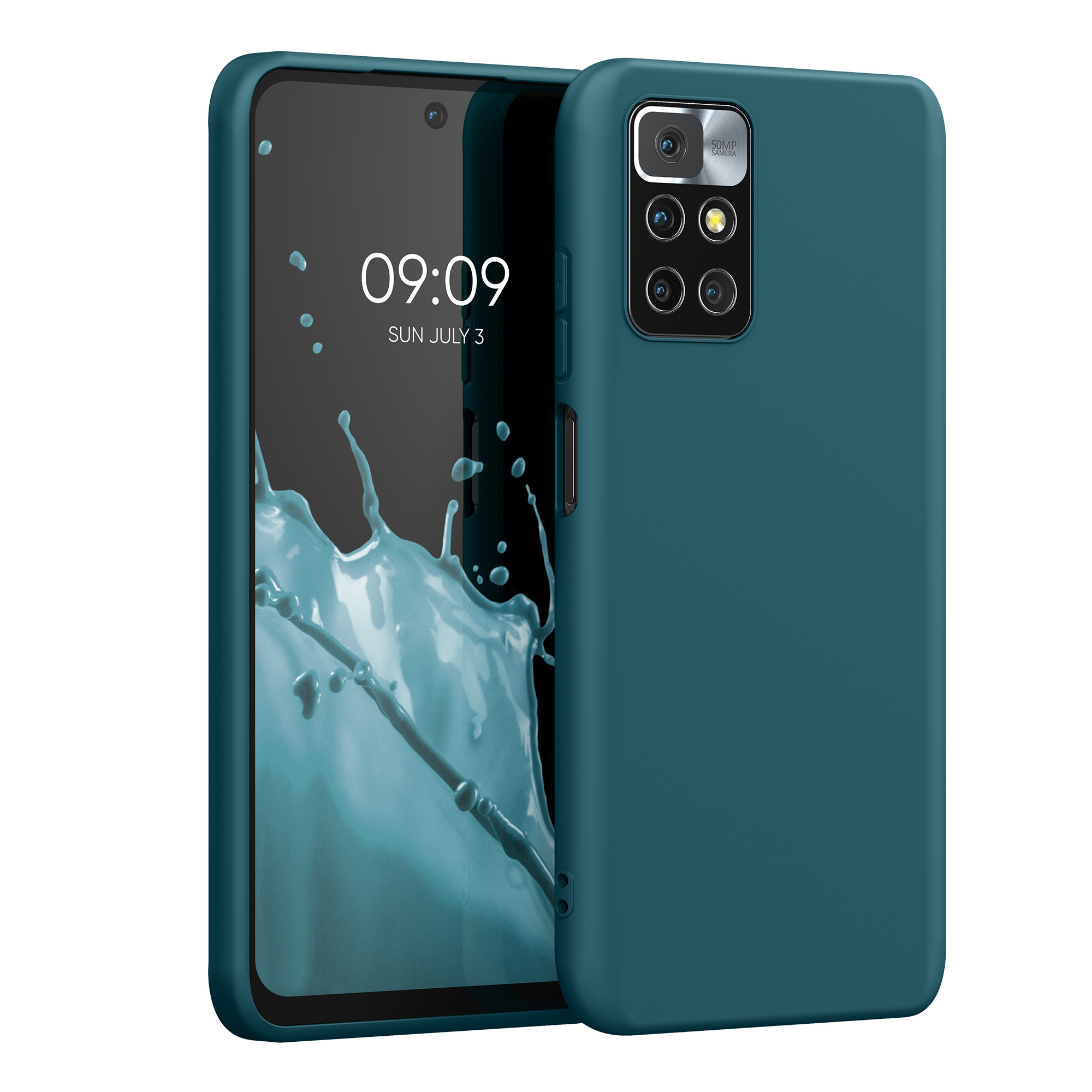 Kryt Xiaomi Redmi 10 (2021 silikonový TPU modrozelená matná kwmobile