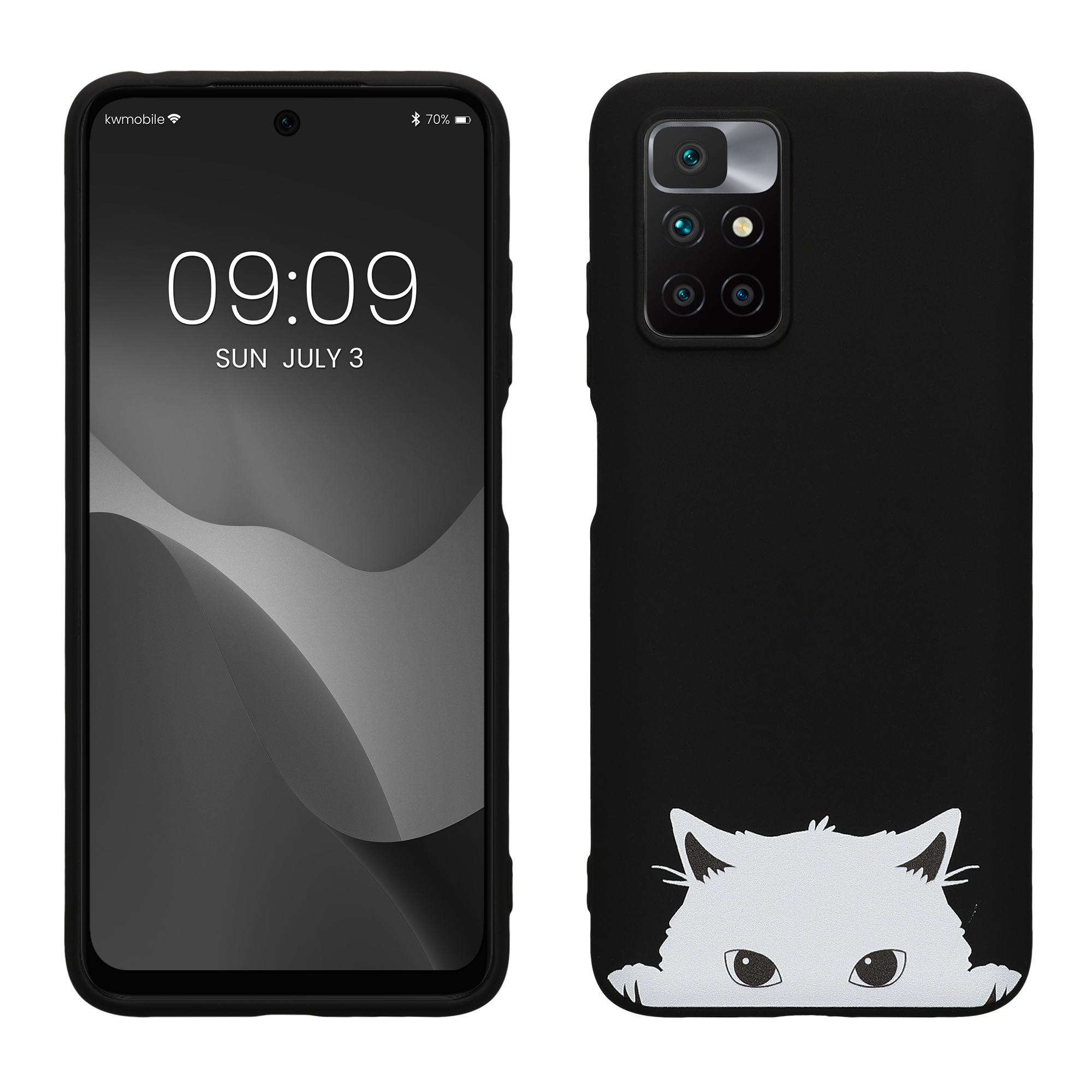 Kryt Xiaomi Redmi 10 (2021 silikonový TPU černá/bílá kwmobile