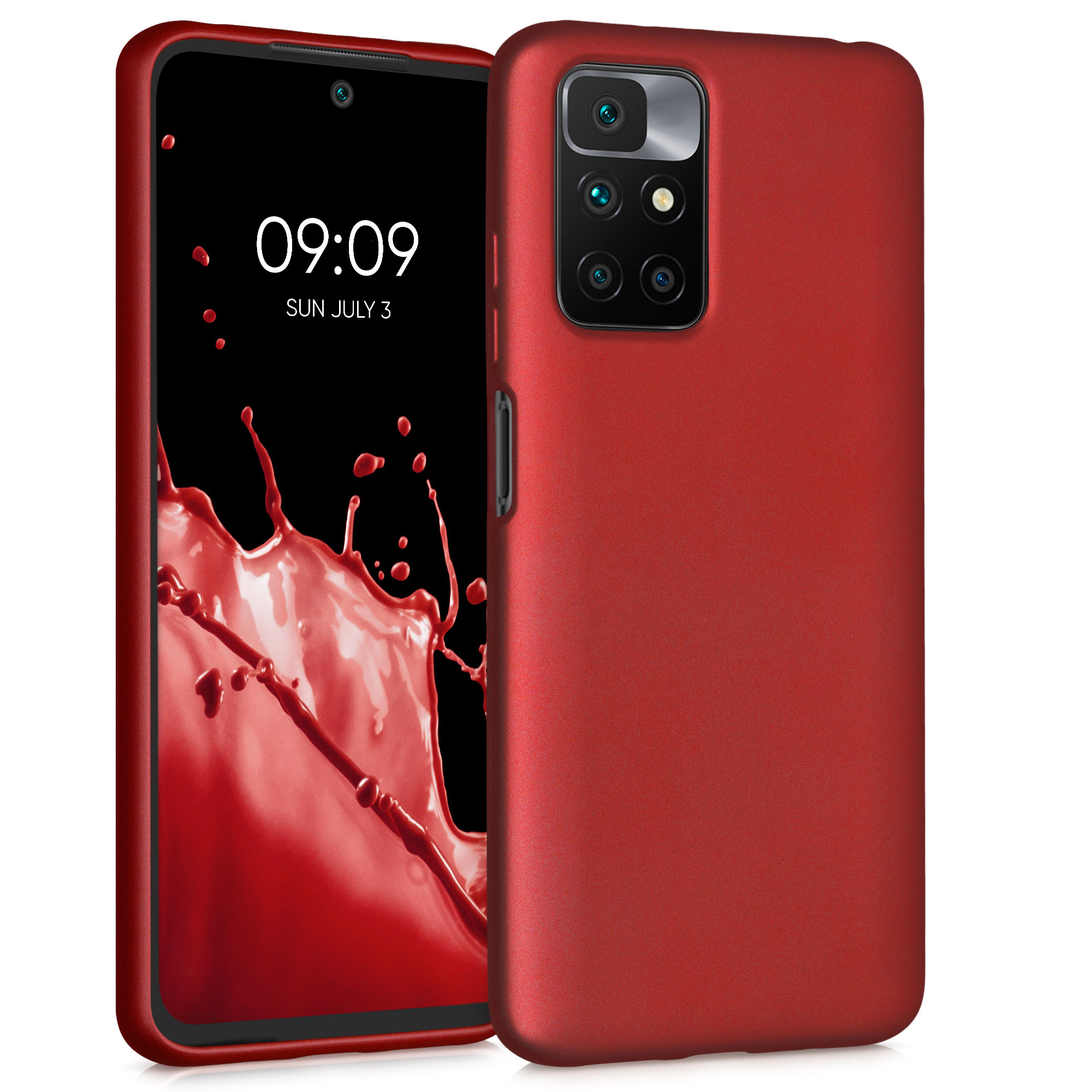 Kryt Xiaomi Redmi 10 (2021 metalický TPU červená kwmobile