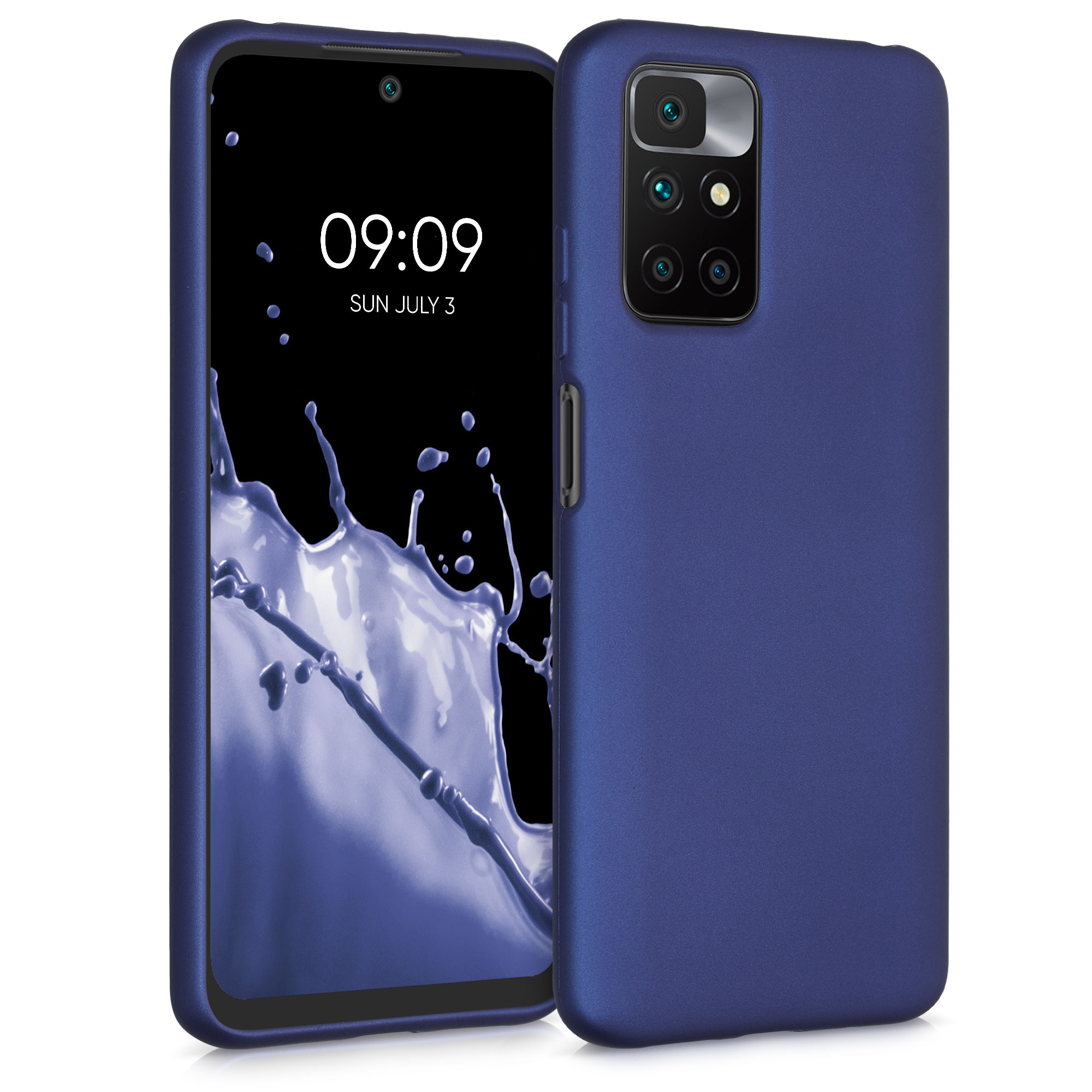 Pouzdro pro Xiaomi Redmi 10 (2021 / 2022) kwmobile tenké metalické silikonové - metalická modrá