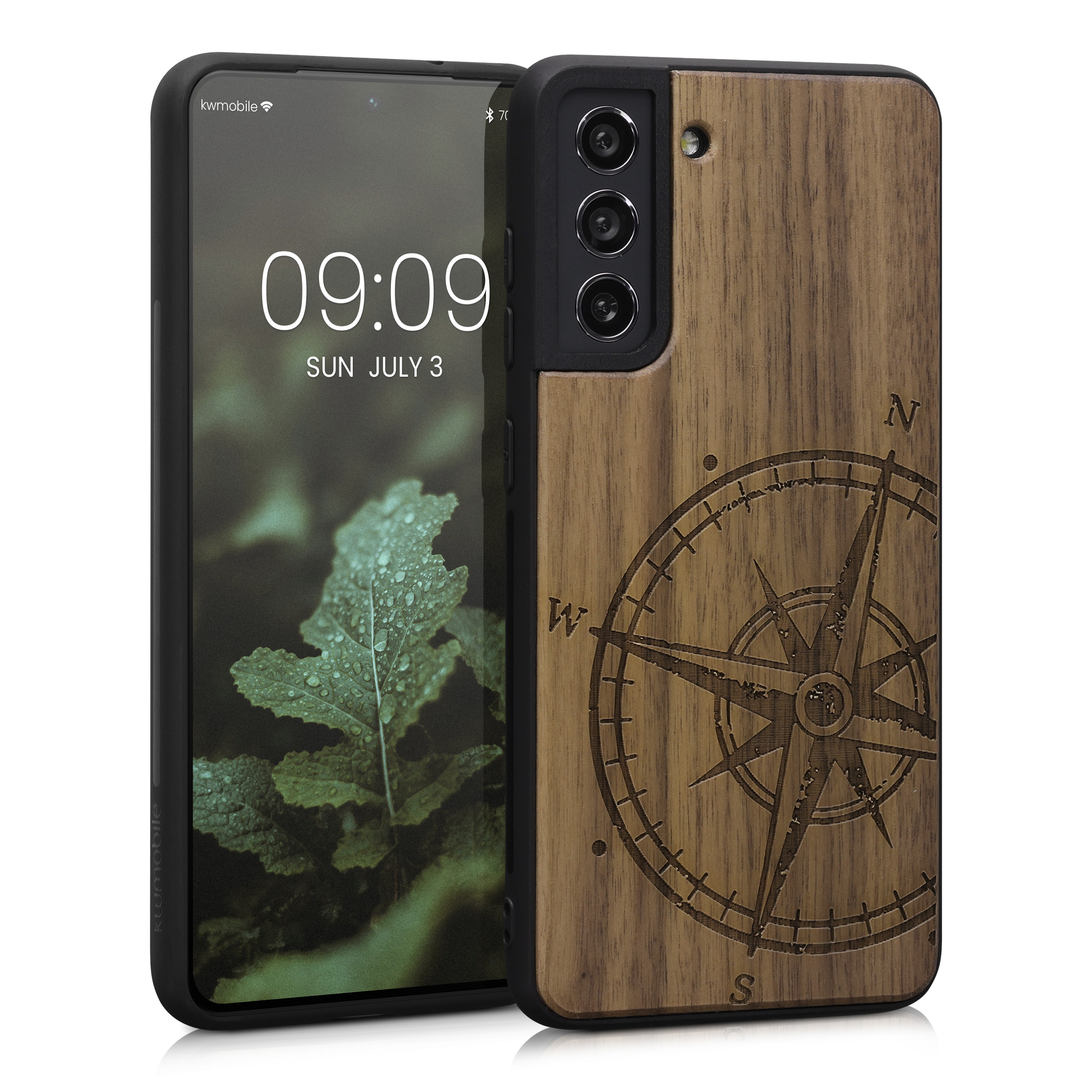 Dřevěný kryt na mobil Galaxy S21 Fan Edition kwmobile hnědý