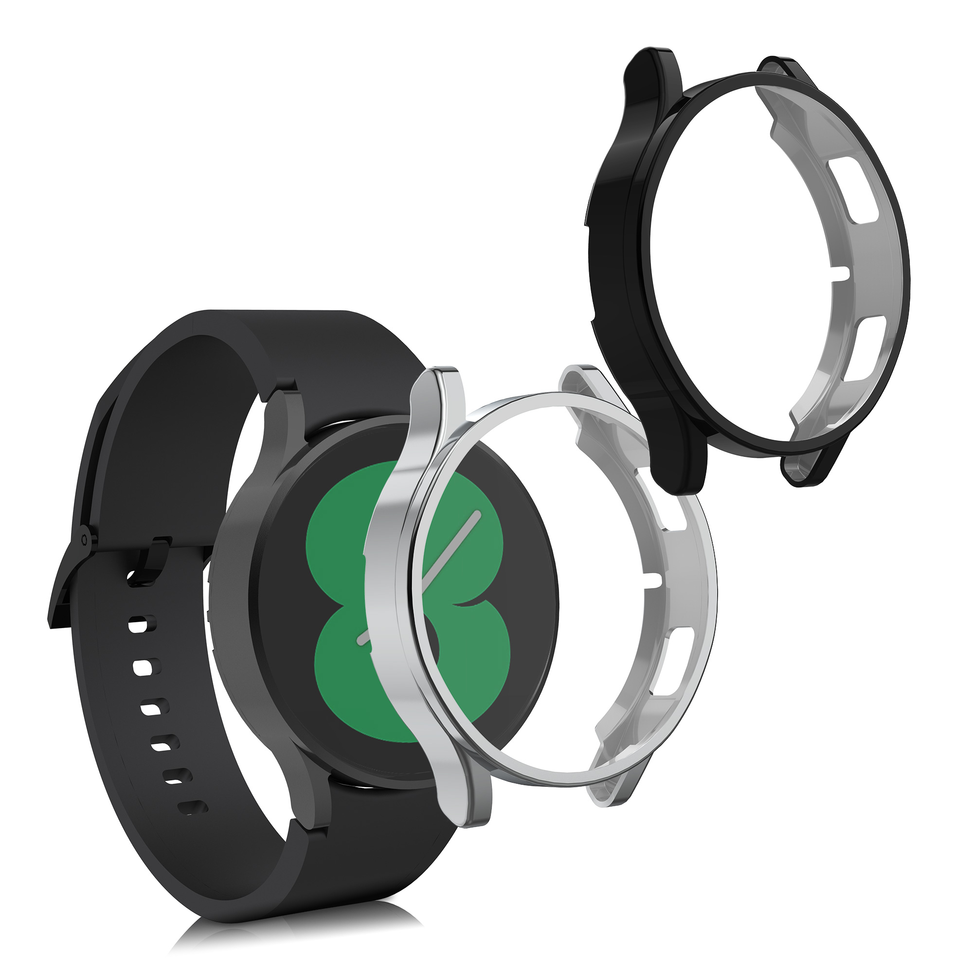 2x Ochranná fólie na hodinky Galaxy Watch 4 (40mm) kwmobile černý/stříbrný