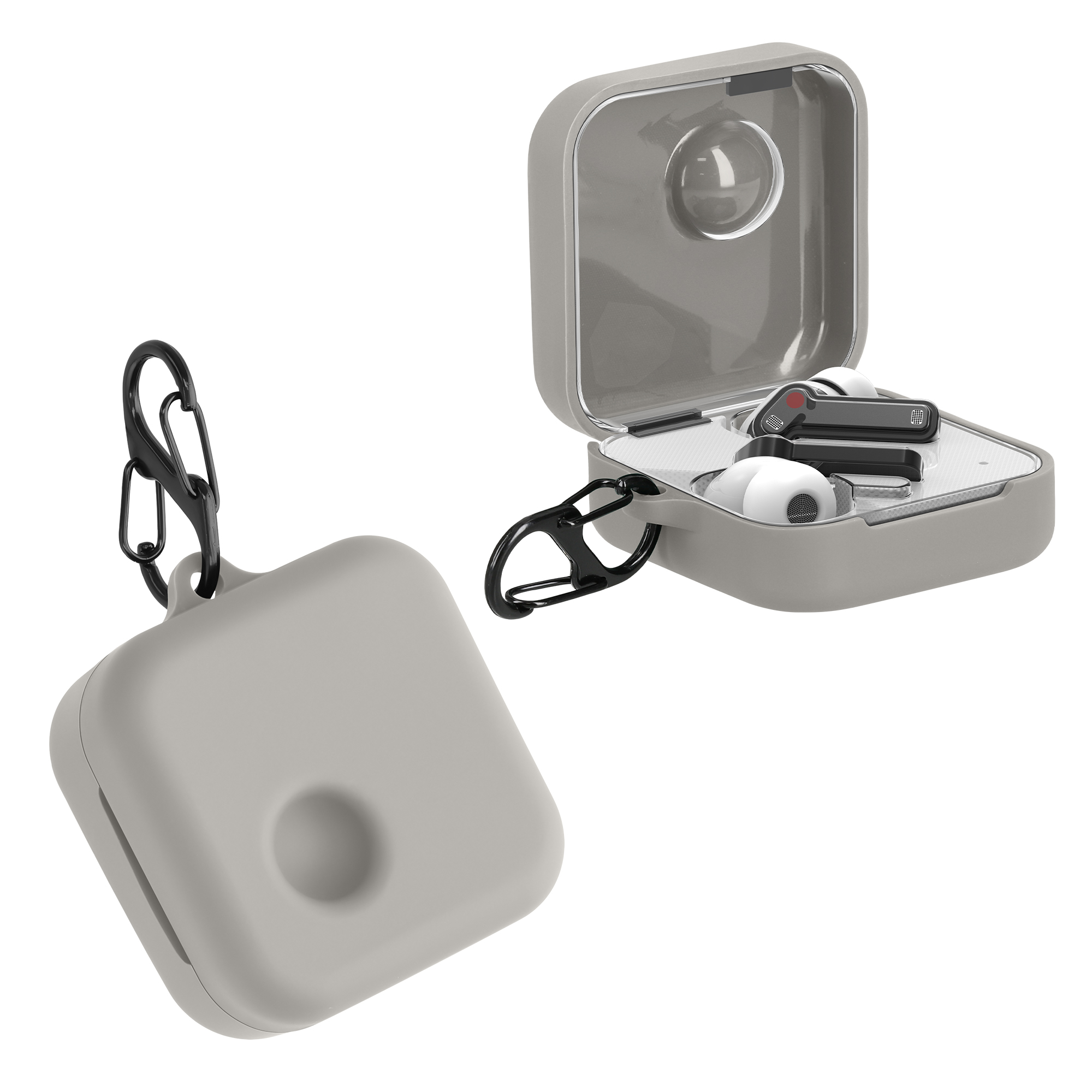 Pouzdro na sluchátka kwmobile pro Nothing Ear (1), šedá
