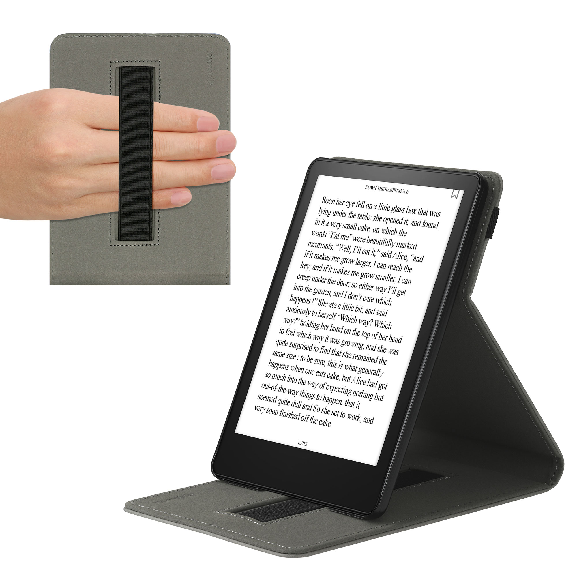 Pouzdro na čtečku kwmobile Kindle Paperwhite 11. gen. 2021 - Rising Sun šedá
