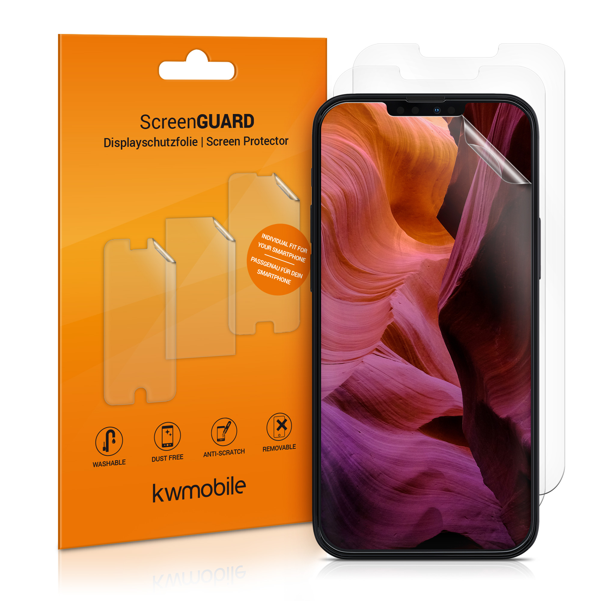 Ochranné sklo kwmobile pro Apple iPhone 17e / iPhone 16e / iPhone 14 / iPhone 13 - transparentní