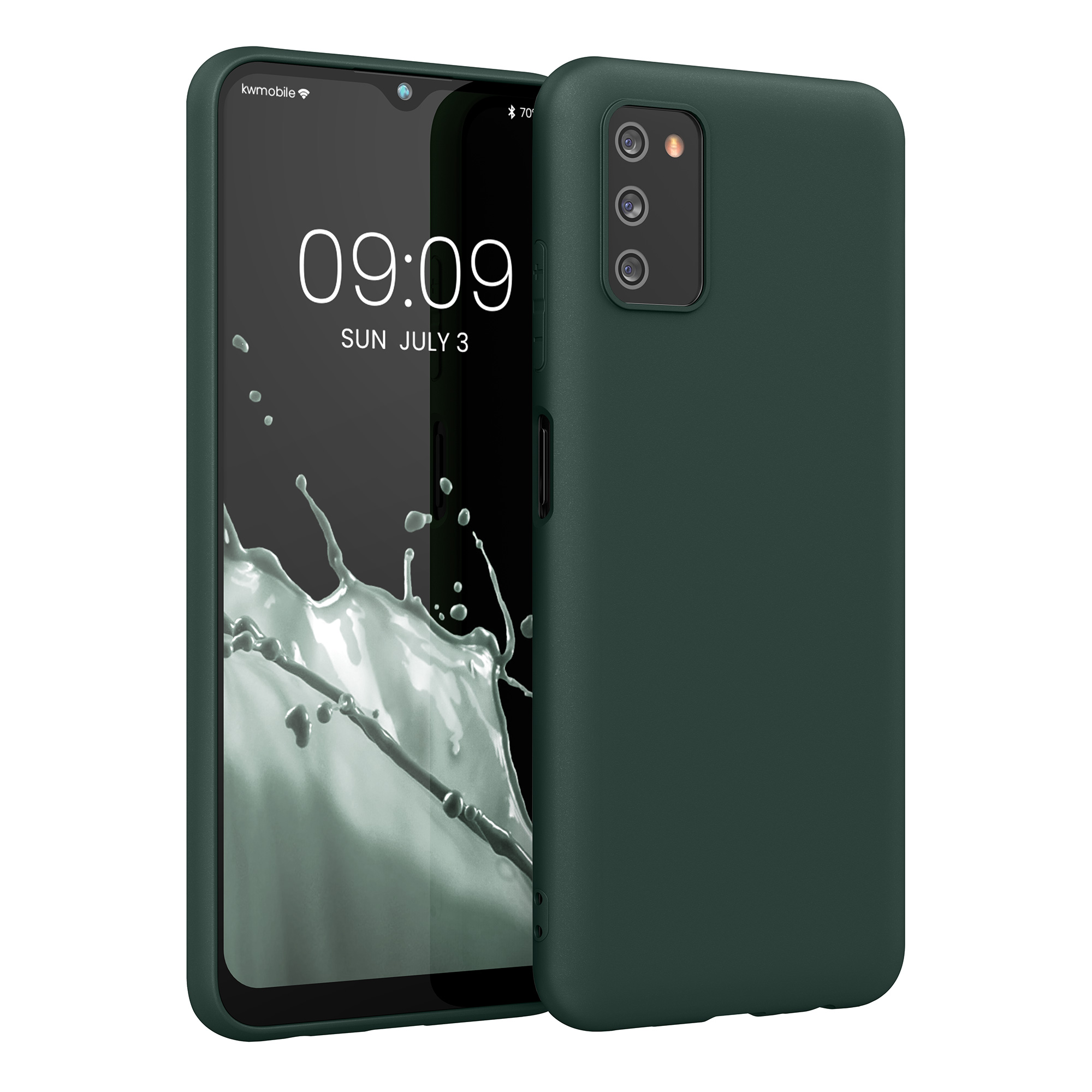 Kryt na mobil Samsung Galaxy A03s kwmobile TPU mechově zelený