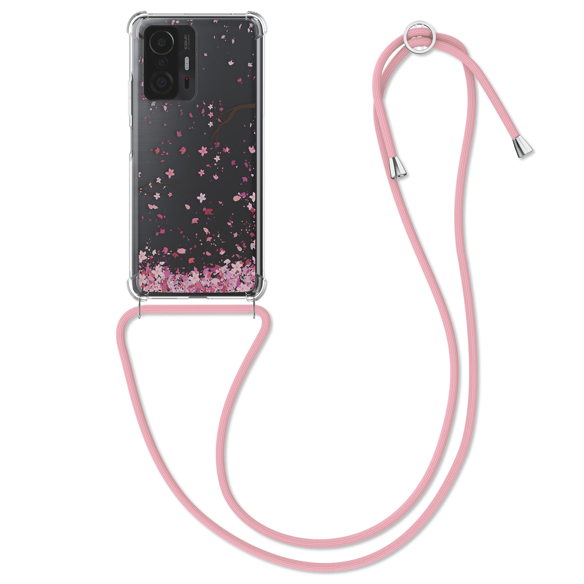 Crossbody kryt na mobil 11T / 11T Pro Kryt s řemínkem kvetoucí třešeň