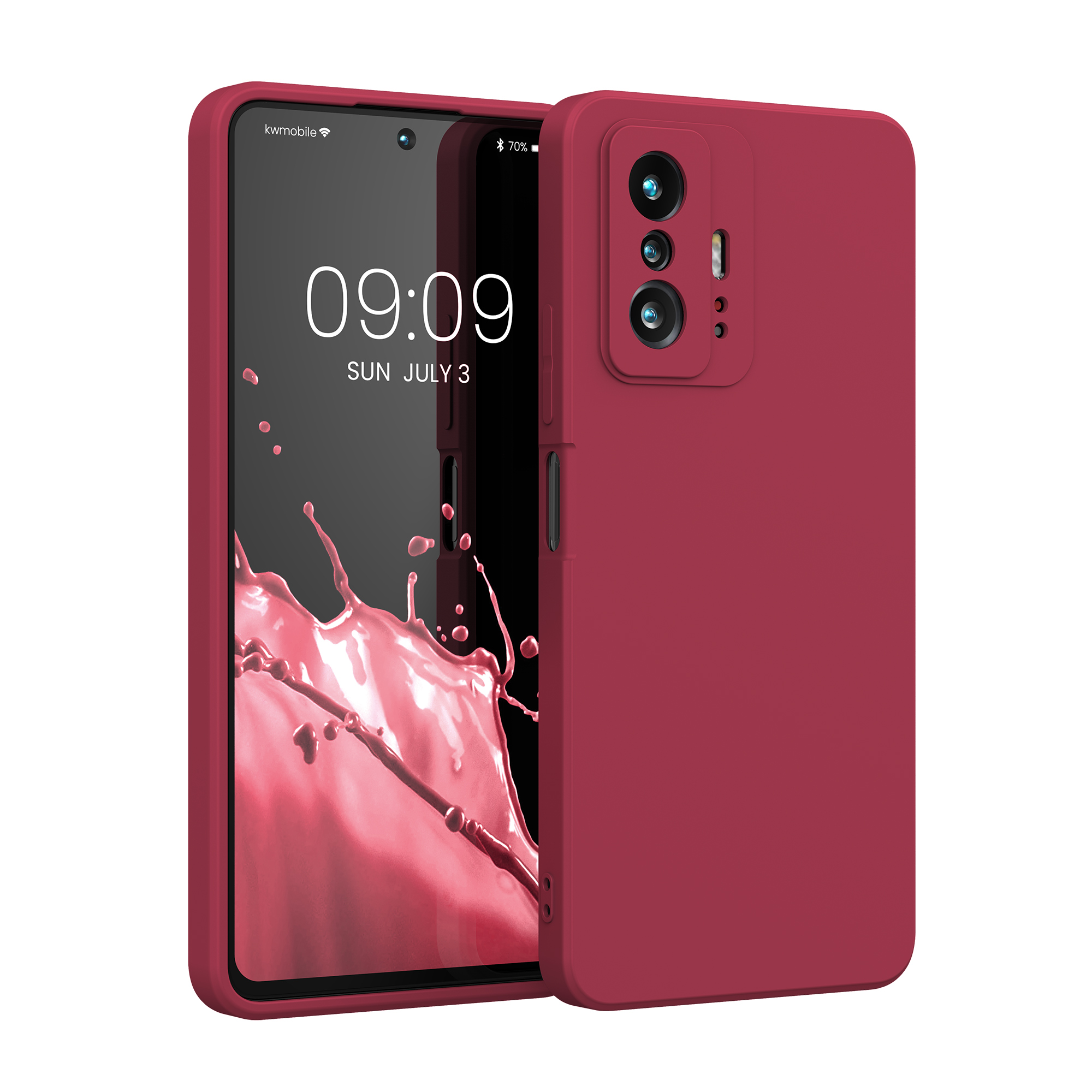 Kryt na mobil Xiaomi 11T / 11T Pro kwmobile TPU třešňová červený