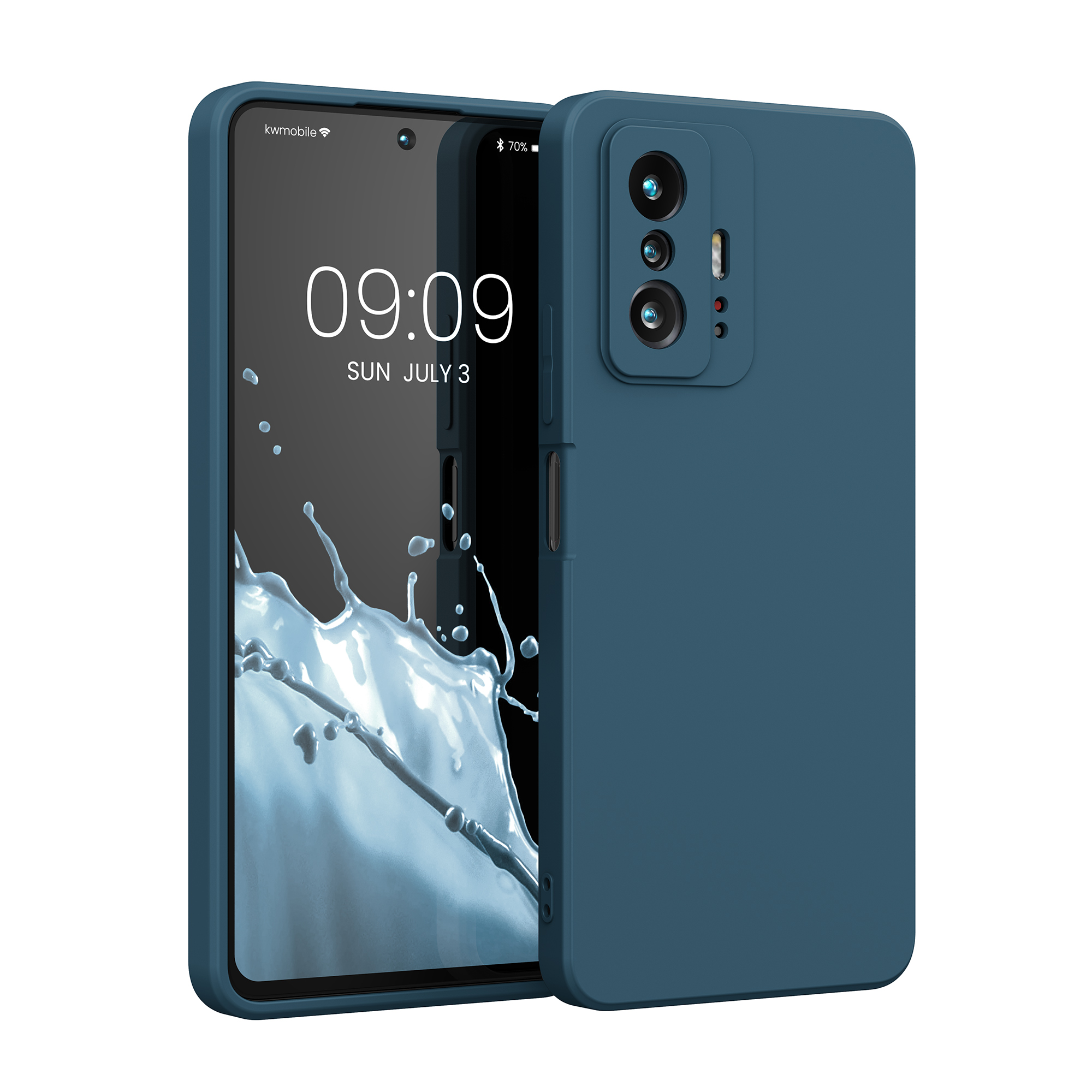 Kryt na mobil Xiaomi 11T / 11T Pro kwmobile TPU matně modrozelený