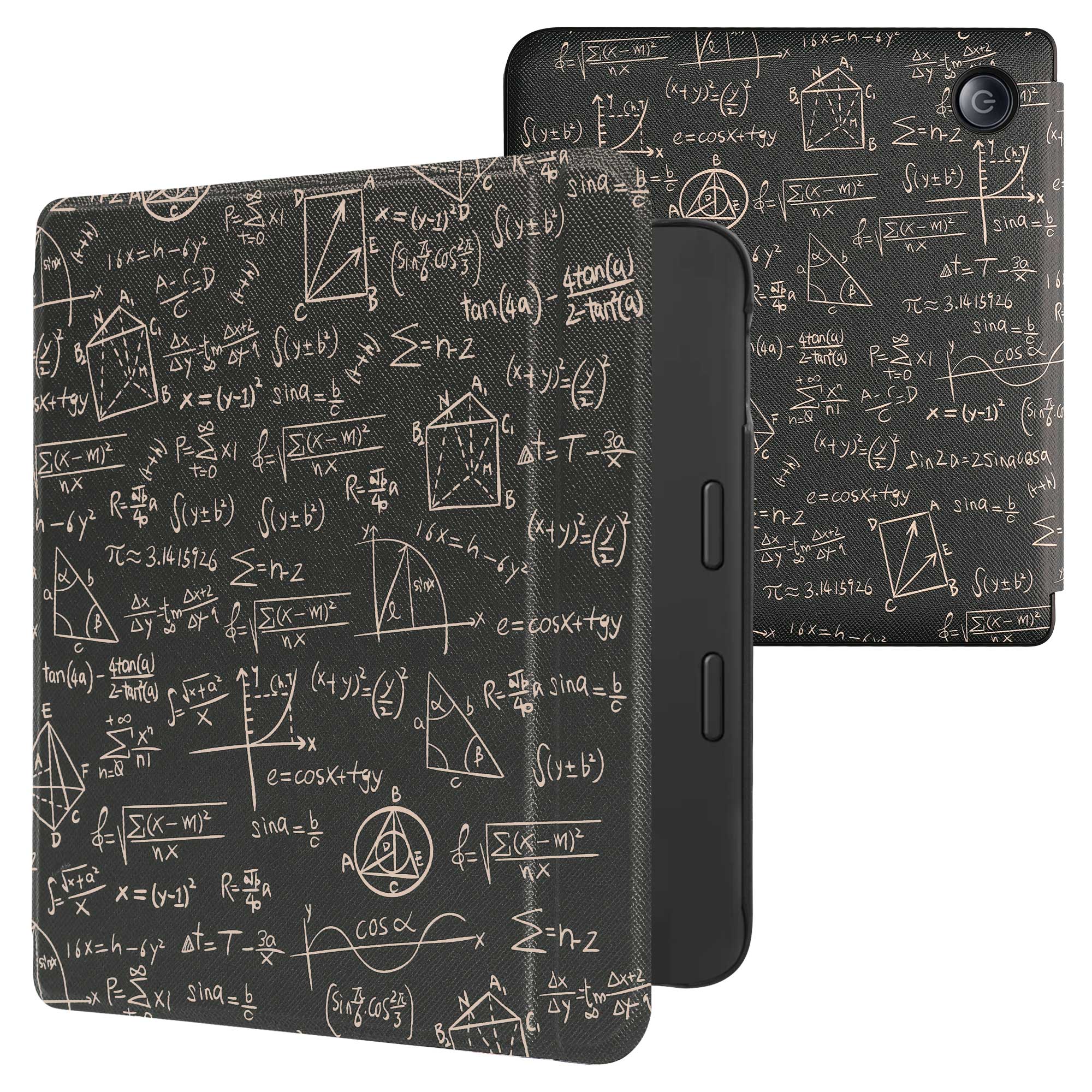 Pouzdro na čtečku kwmobile pro Tolino Vision 6 - motiv Equation, zelená / žlutá