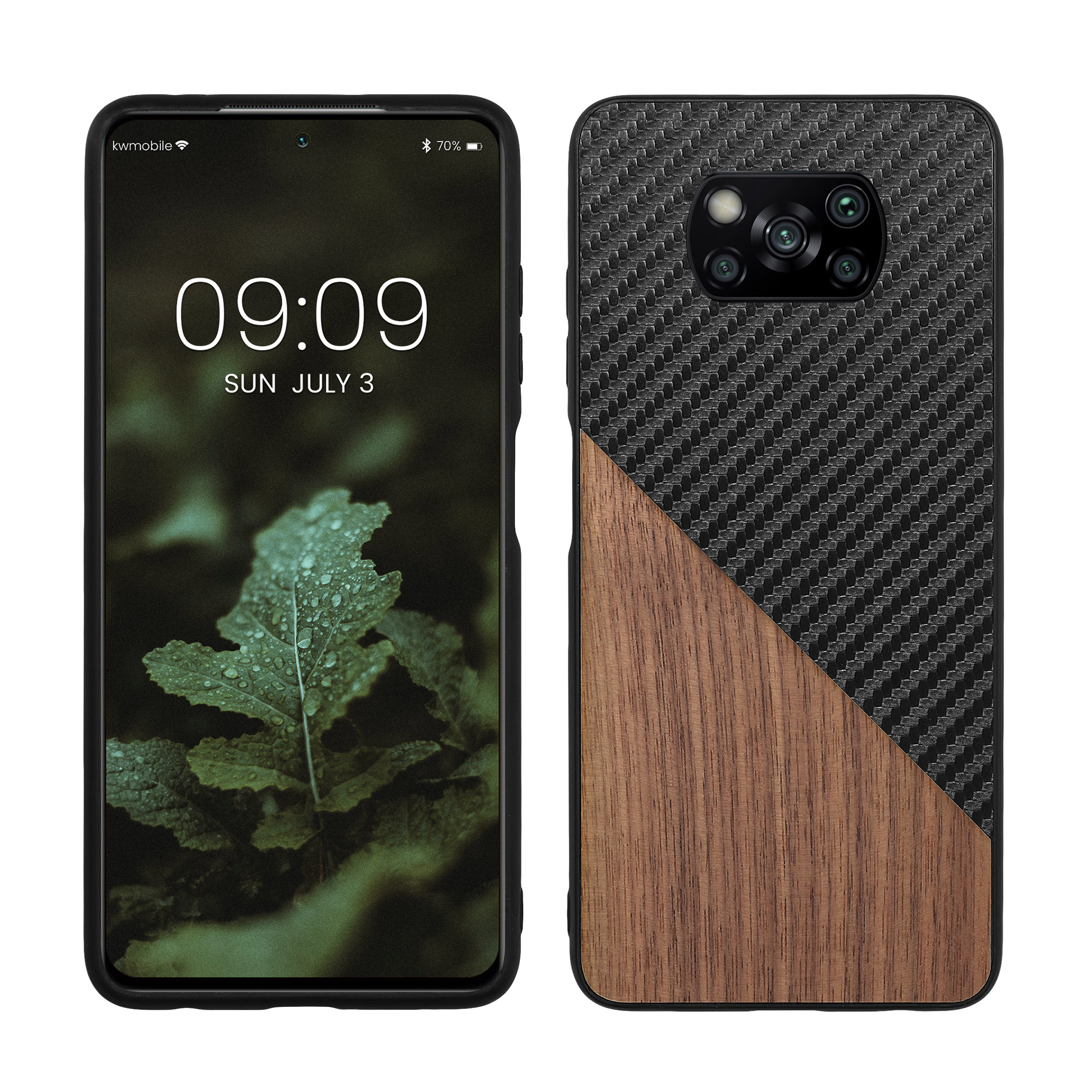 Kryt Xiaomi Poco X3 NFC silikonový TPU tmavě hnědá/černá kwmobile