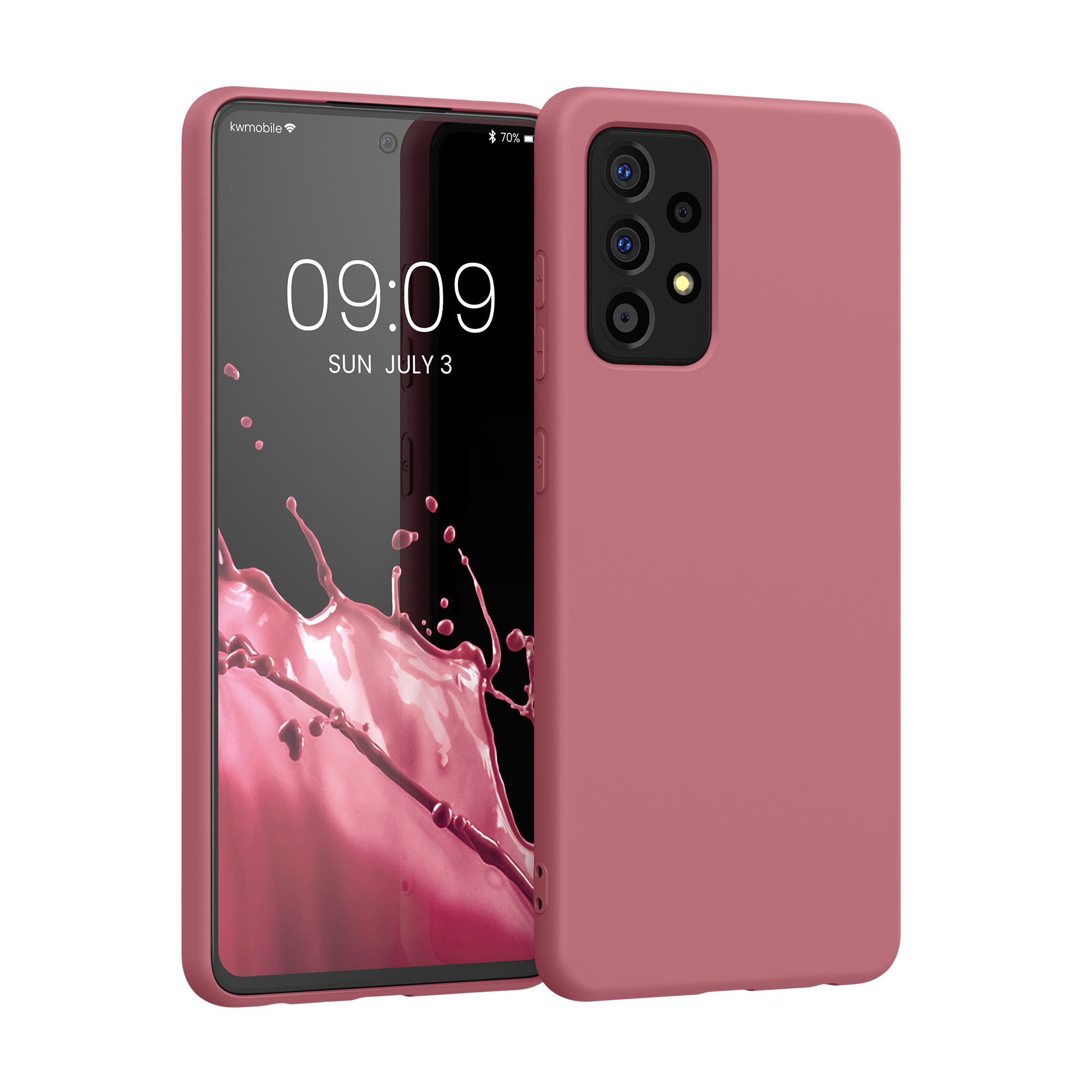 Kryt na mobil Samsung Galaxy A52 / A52 5G / A52s 5G kwmobile slim matný TPU Tmavě růžová