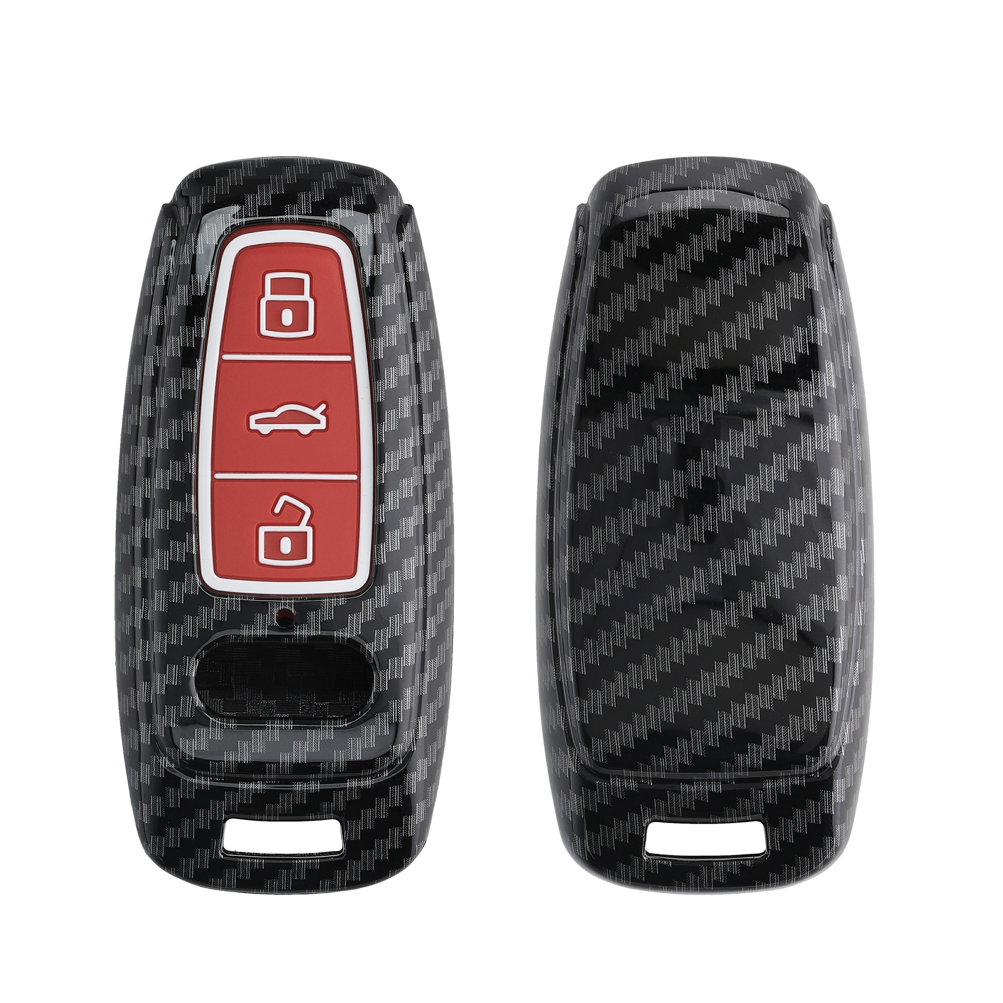 Pevné pouzdro na klíč od auta Audi A6-A8 Q7-Q8 Carbon