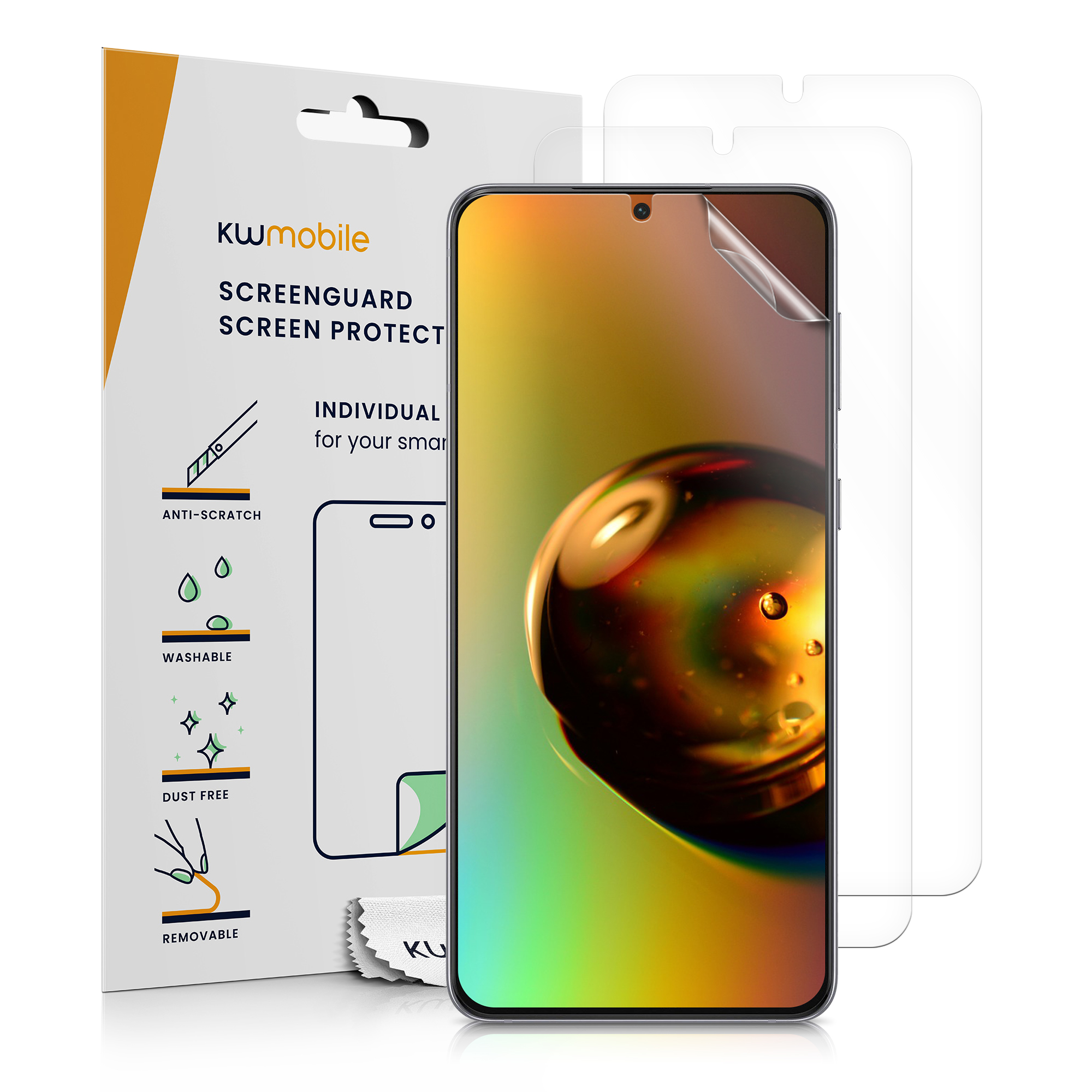 3ks Ochranná fólie Galaxy S22 kwmobile čirá transparentní