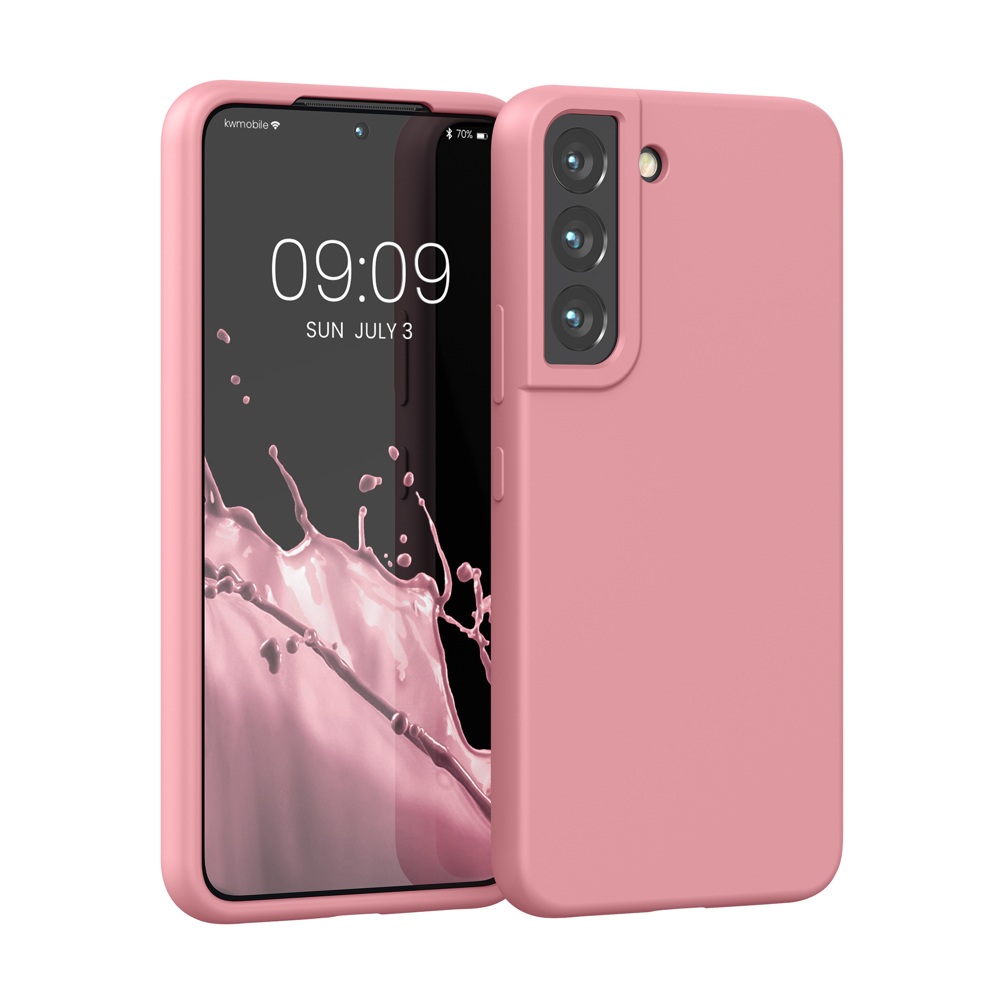 Kryt na mobil Galaxy S22 kwmobile Soft Cover světle růžová