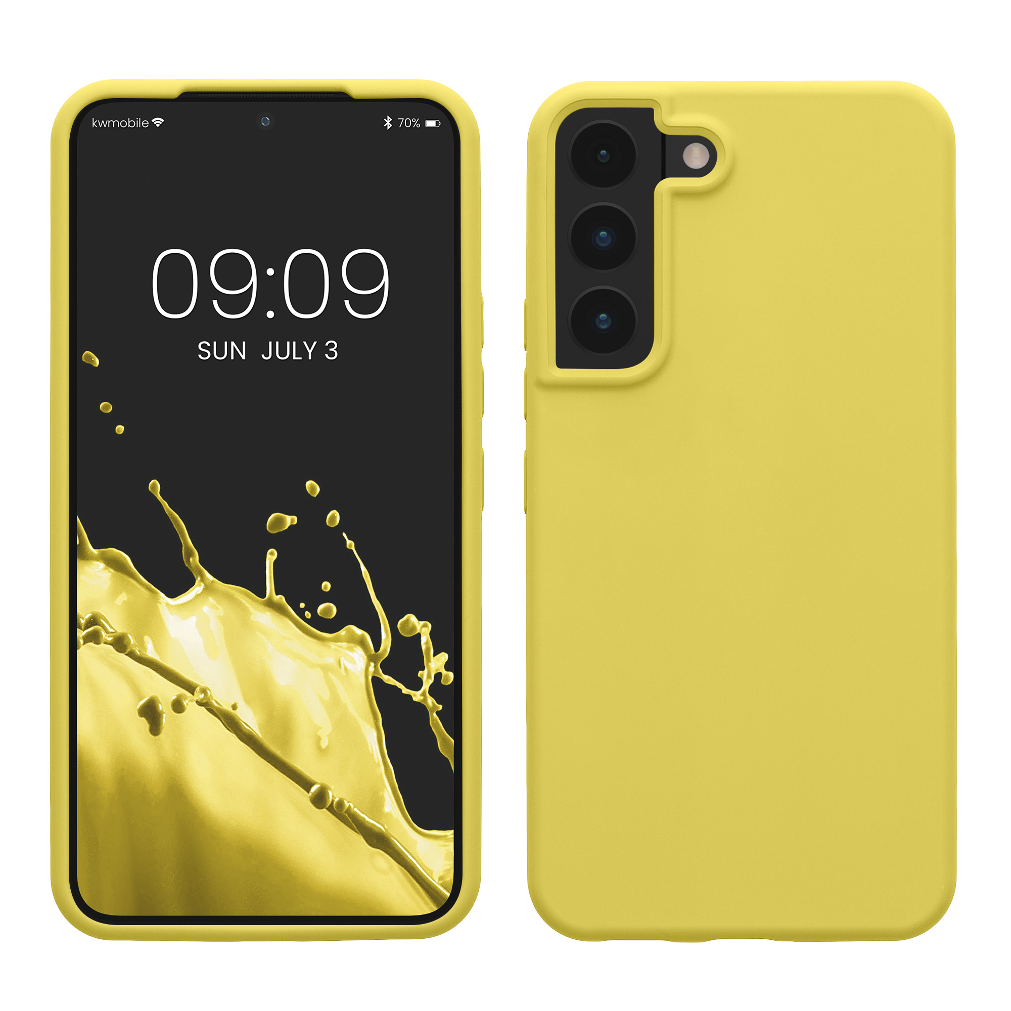 Kryt na mobil Galaxy S22 kwmobile Soft Cover citronově žlutá